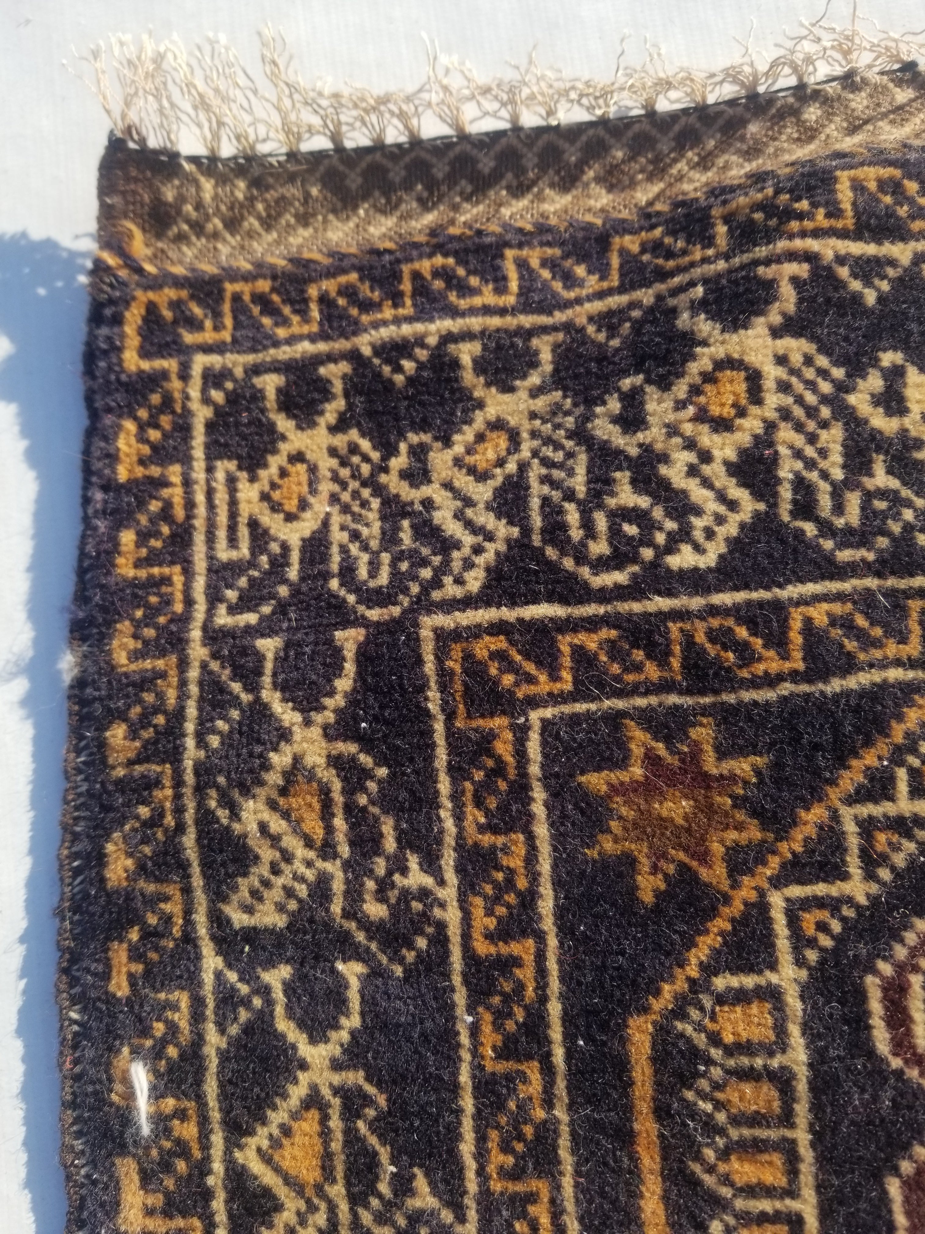 Antique Traditional Handmade Afghan Wool Multicolor Bag Face 38x34cm
