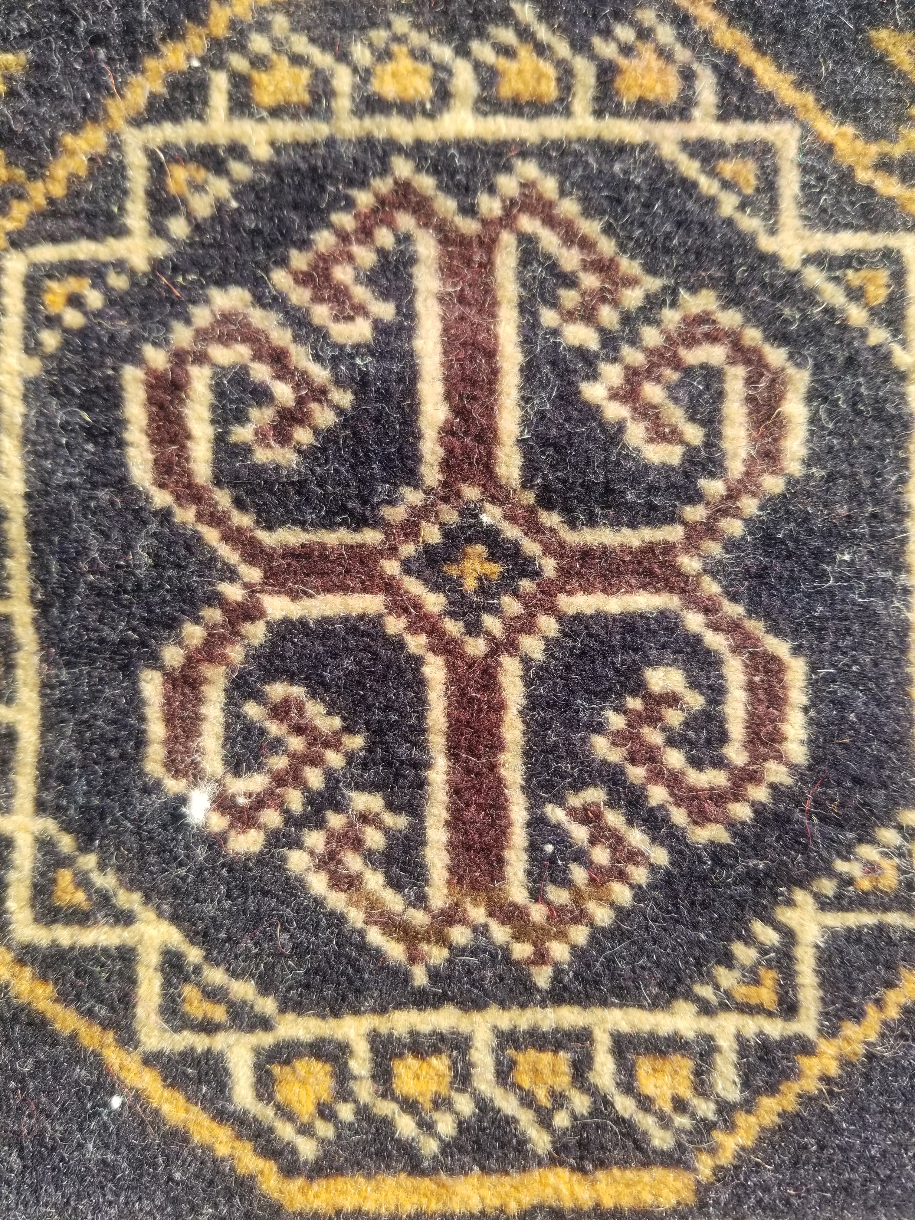 Antique Traditional Handmade Afghan Wool Multicolor Bag Face 38x34cm