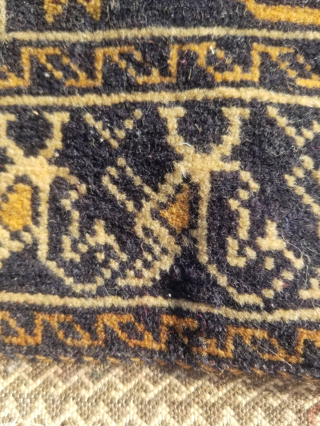 Antique Traditional Handmade Afghan Wool Multicolor Bag Face 38x34cm