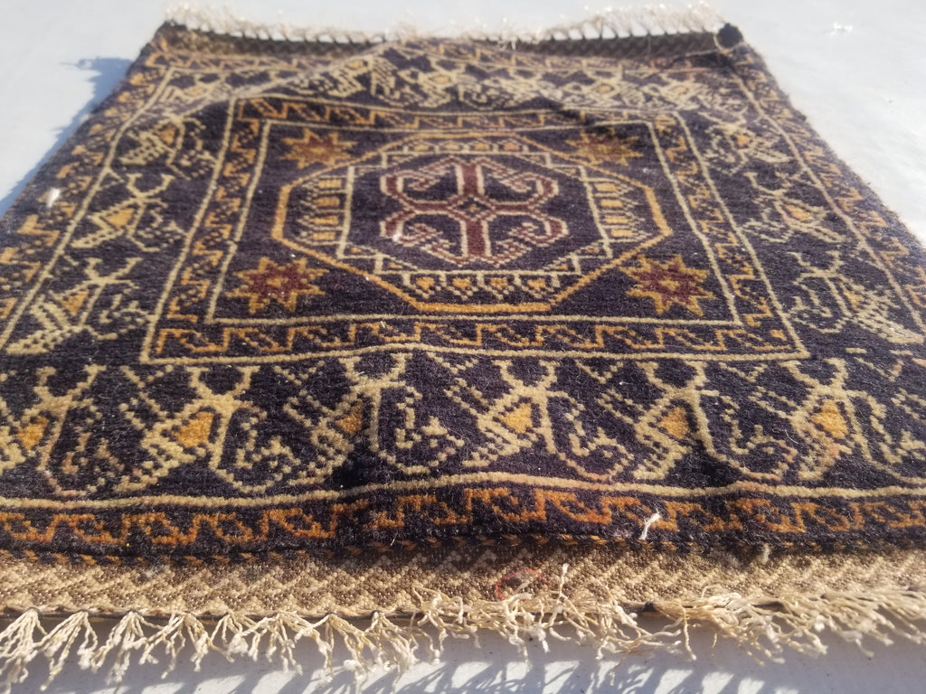 Antique Traditional Handmade Afghan Wool Multicolor Bag Face 38x34cm