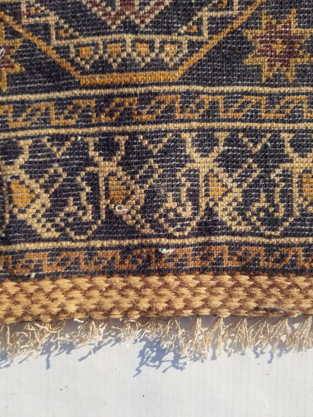 Antique Traditional Handmade Afghan Wool Multicolor Bag Face 38x34cm