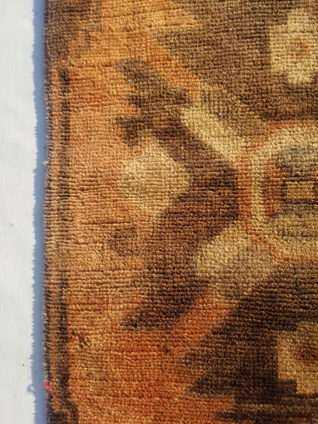 Distressed Antique Traditional Handmade Turkish Wool Multicolor Rug 92x42cm
