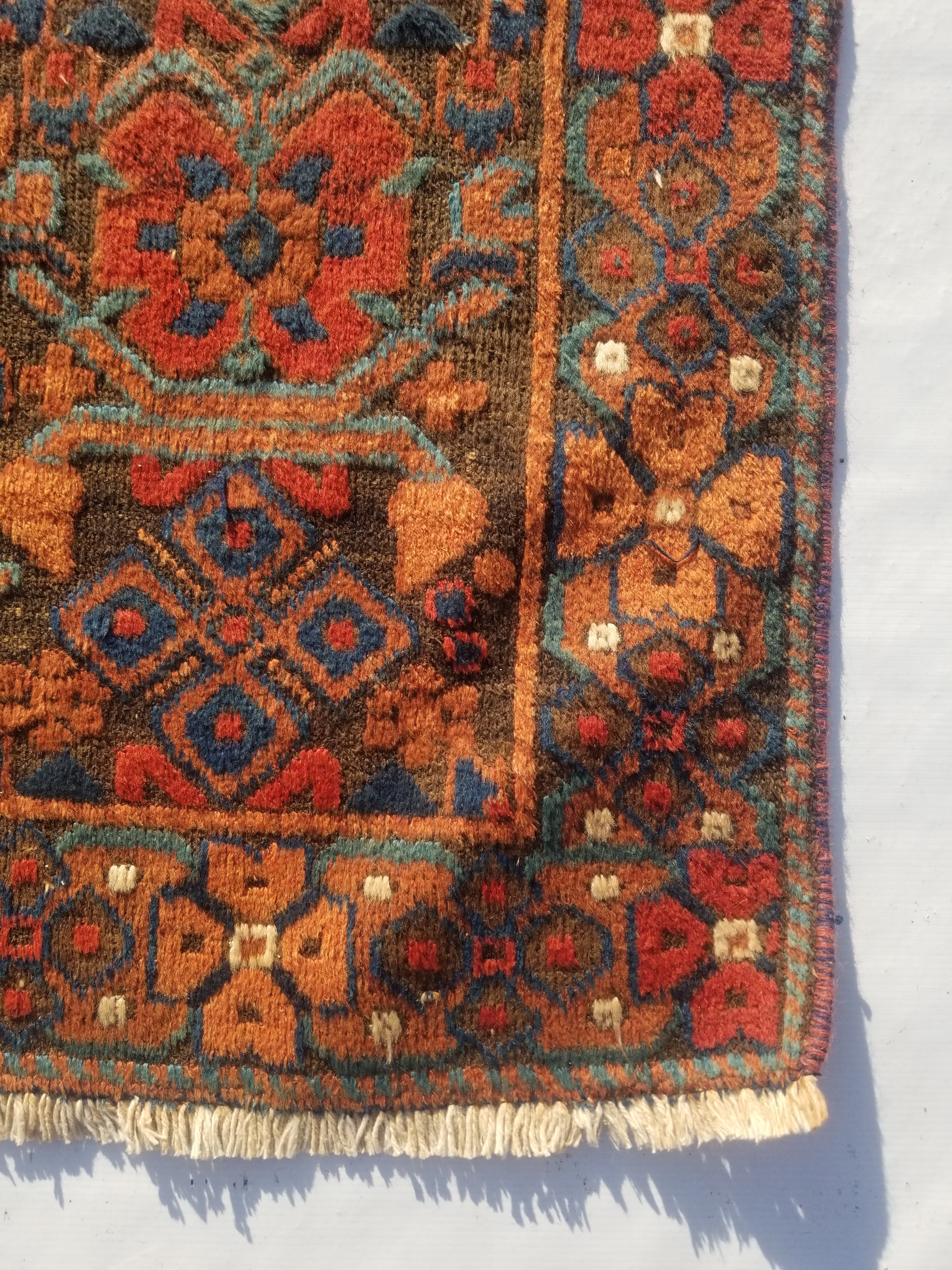 Antique Traditional Handmade Oriental Wool Multicolor Rug 178x130cm