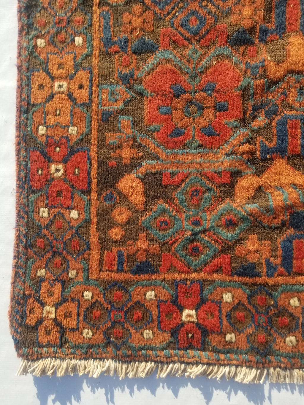 Antique Traditional Handmade Oriental Wool Multicolor Rug 178x130cm