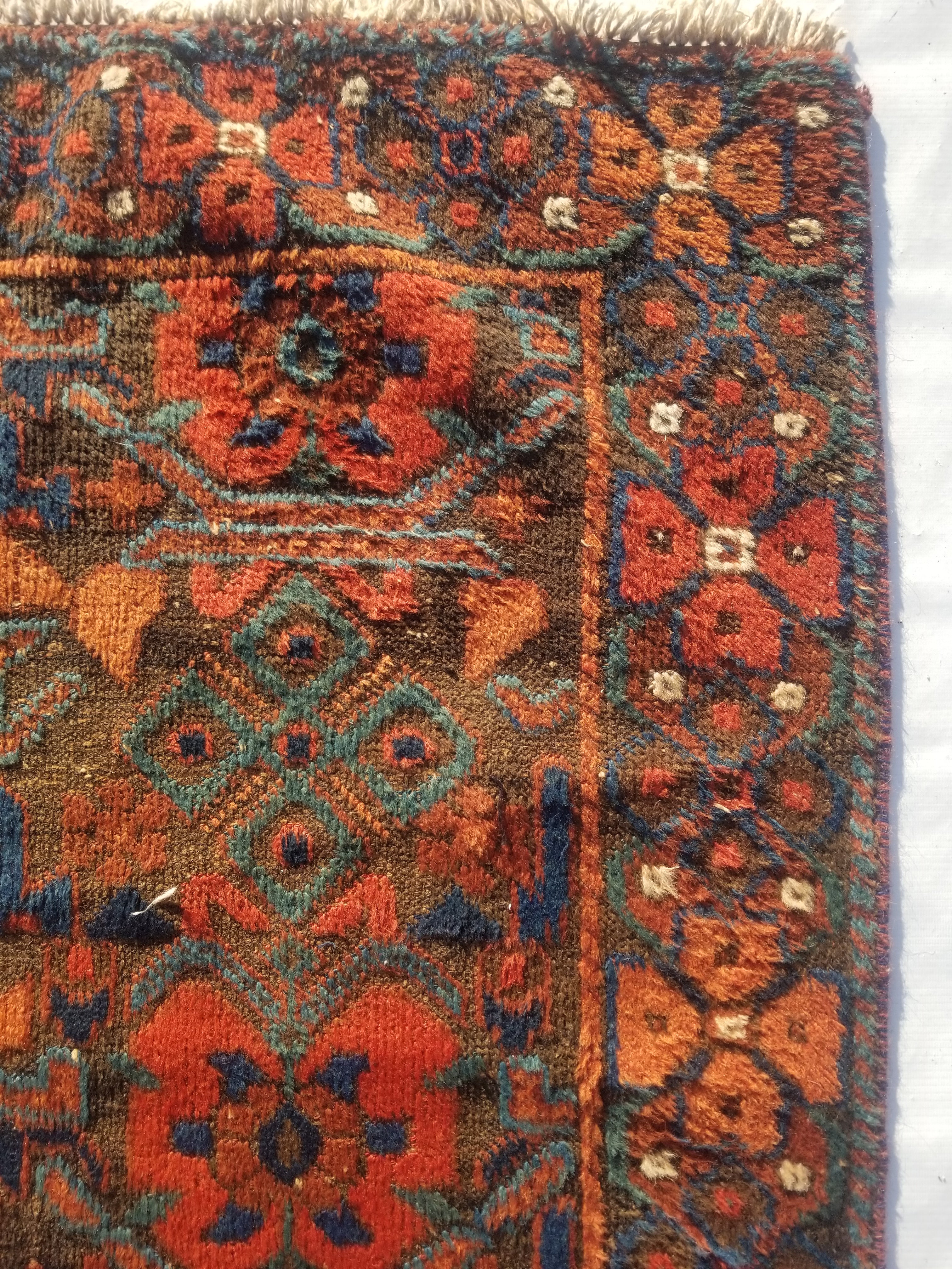 Antique Traditional Handmade Oriental Wool Multicolor Rug 178x130cm
