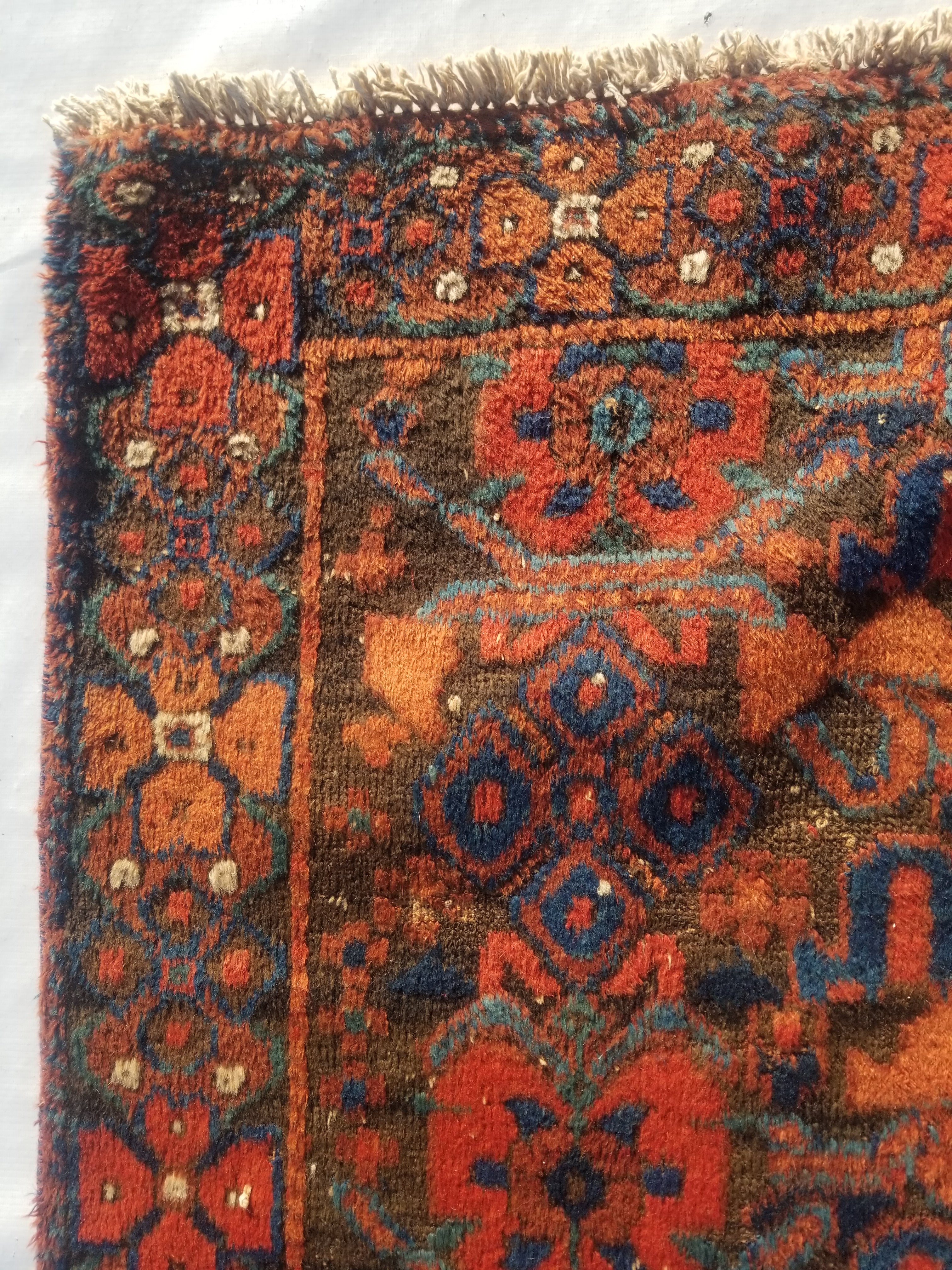 Antique Traditional Handmade Oriental Wool Multicolor Rug 178x130cm