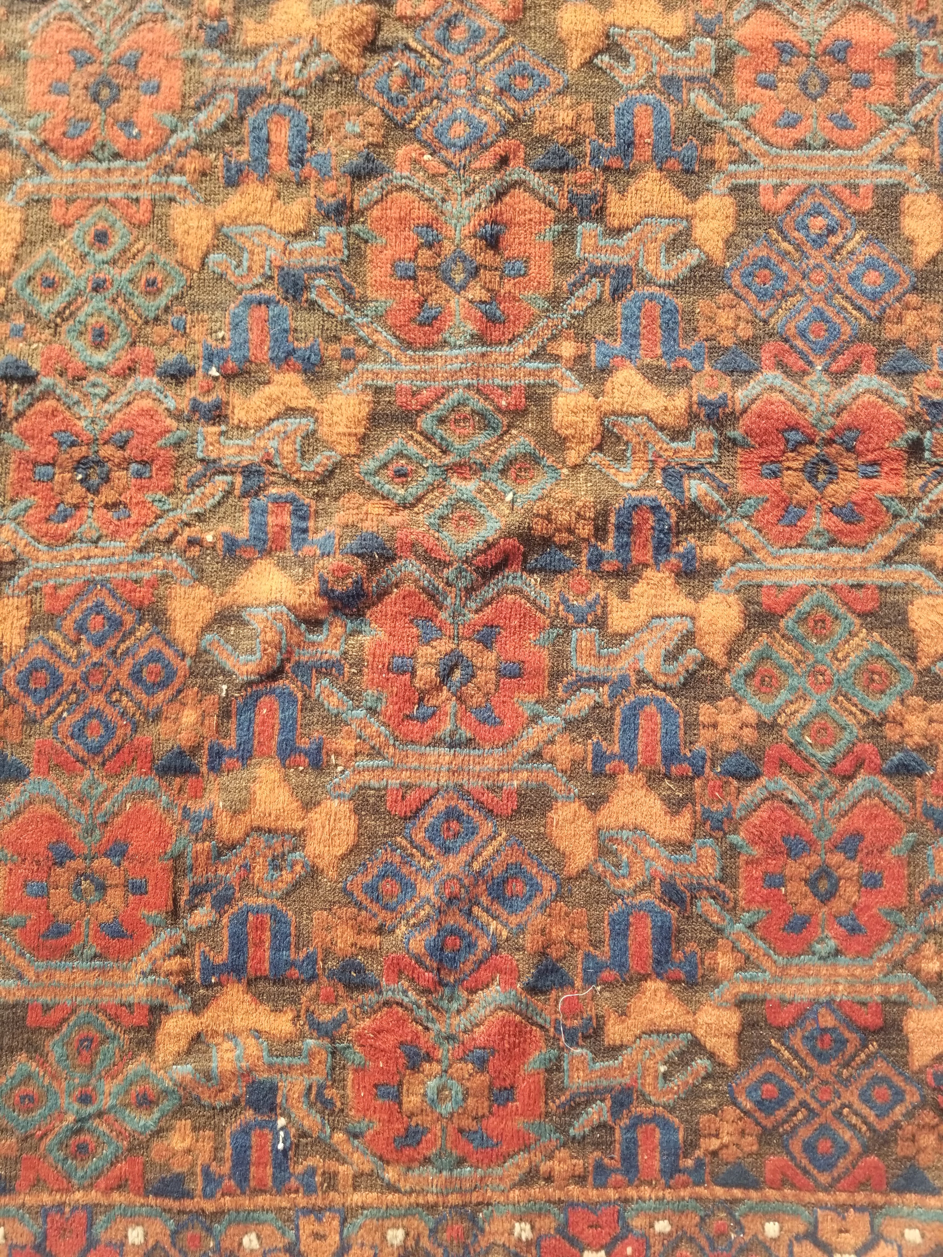 Antique Traditional Handmade Oriental Wool Multicolor Rug 178x130cm