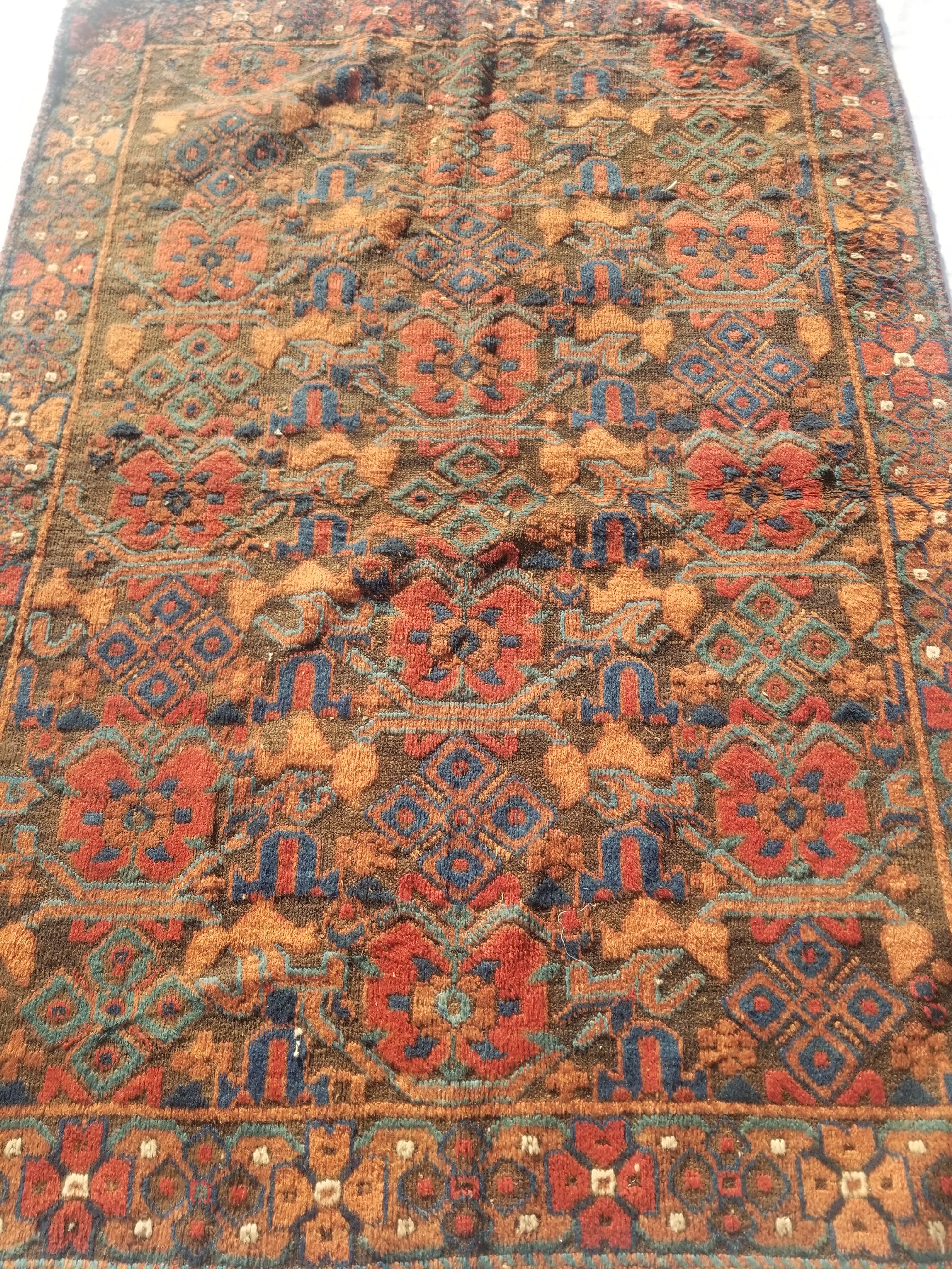 Antique Traditional Handmade Oriental Wool Multicolor Rug 178x130cm