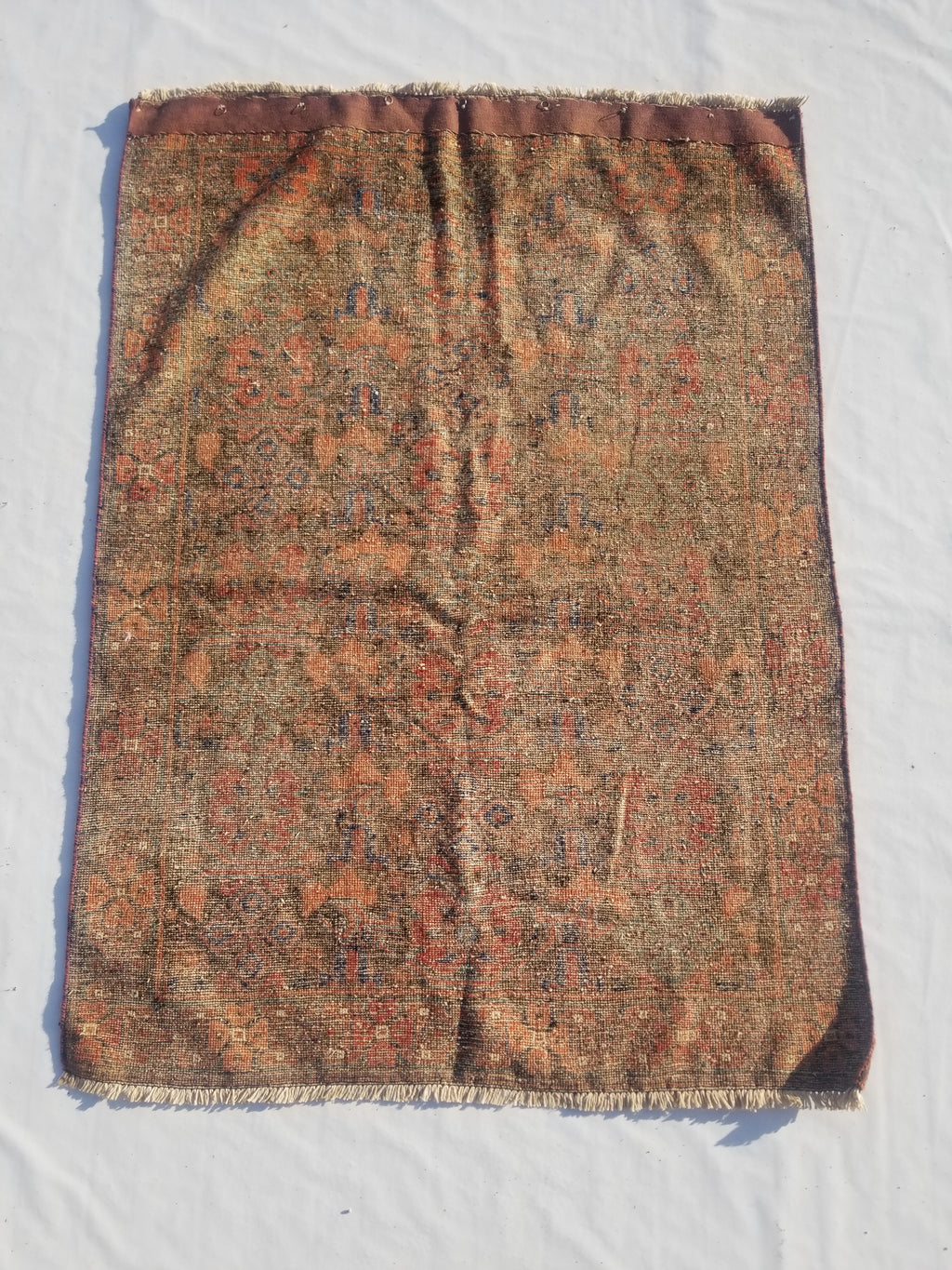 Antique Traditional Handmade Oriental Wool Multicolor Rug 178x130cm