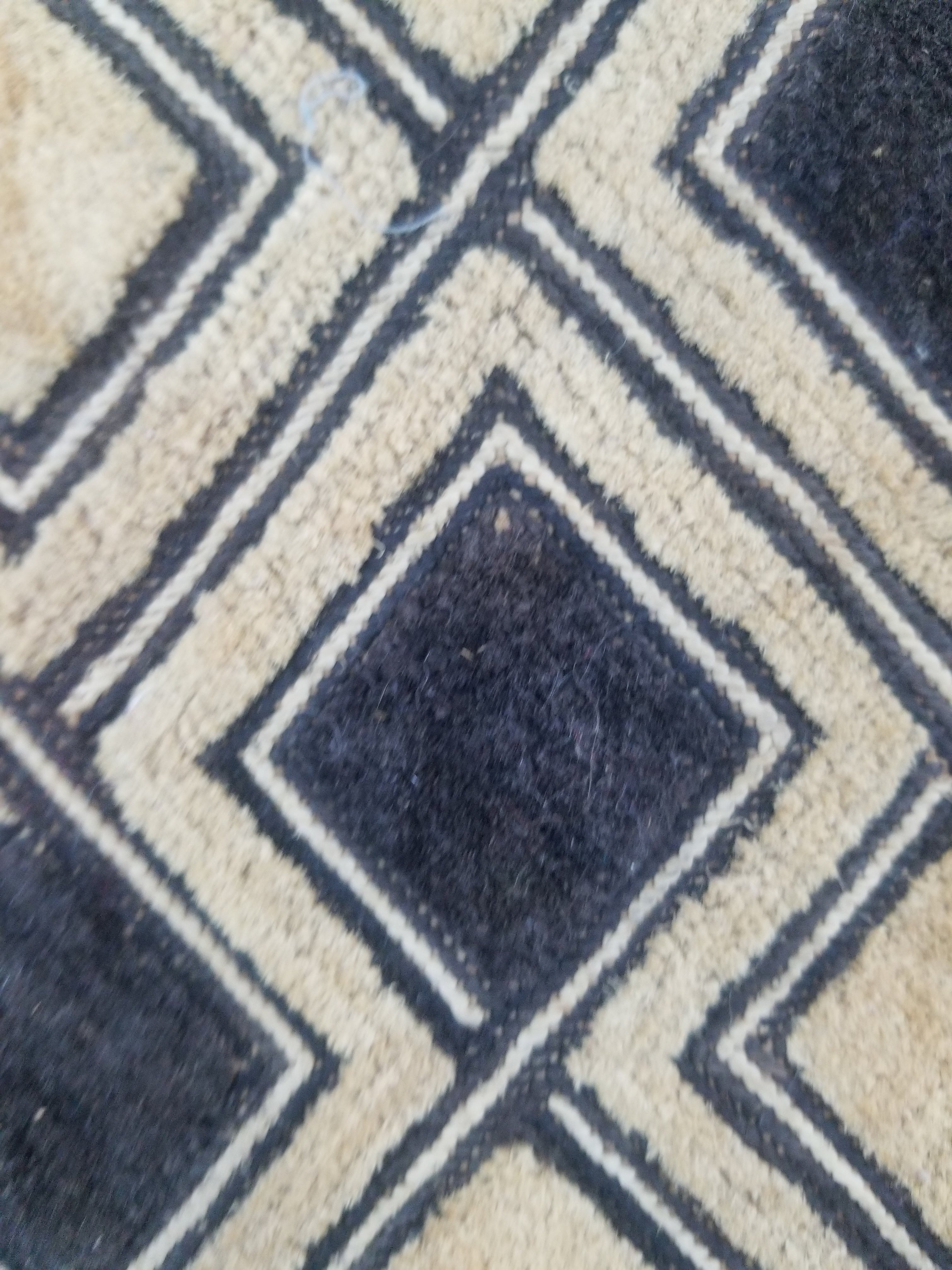 Vintage African Handwoven Kuba Cloth Raffia Textile Panel 53x41cm