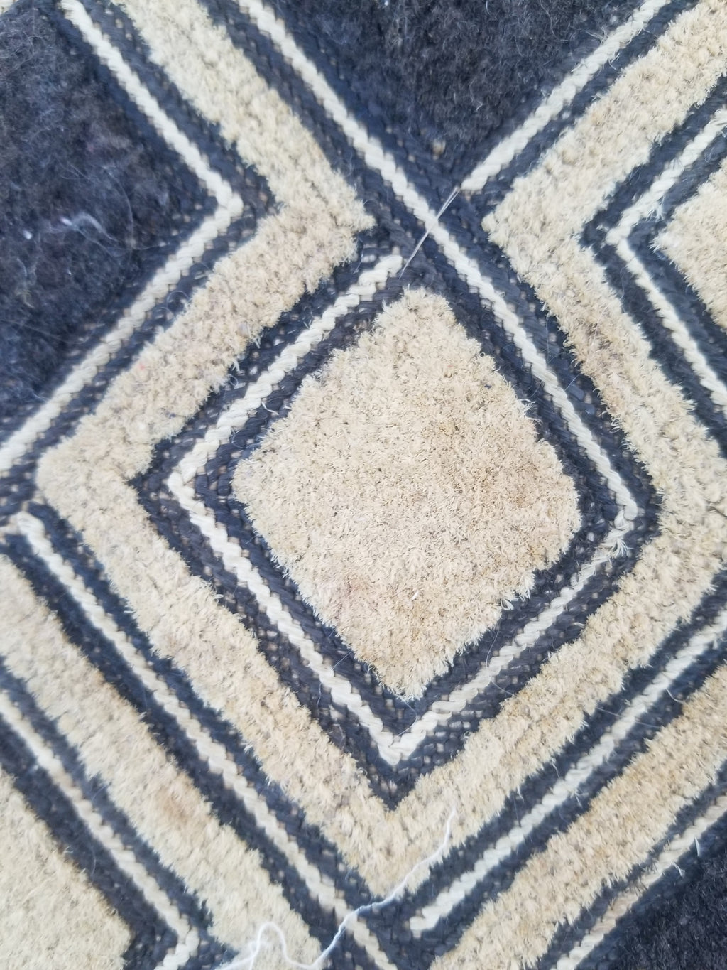 Vintage African Handwoven Kuba Cloth Raffia Textile Panel 53x41cm