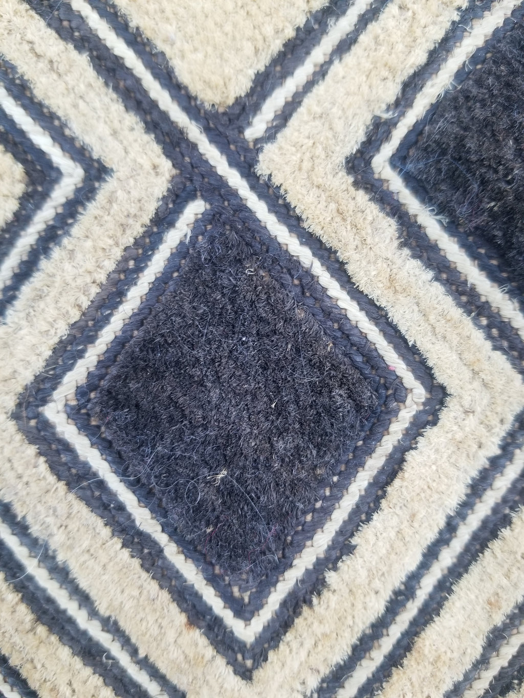 Vintage African Handwoven Kuba Cloth Raffia Textile Panel 53x41cm