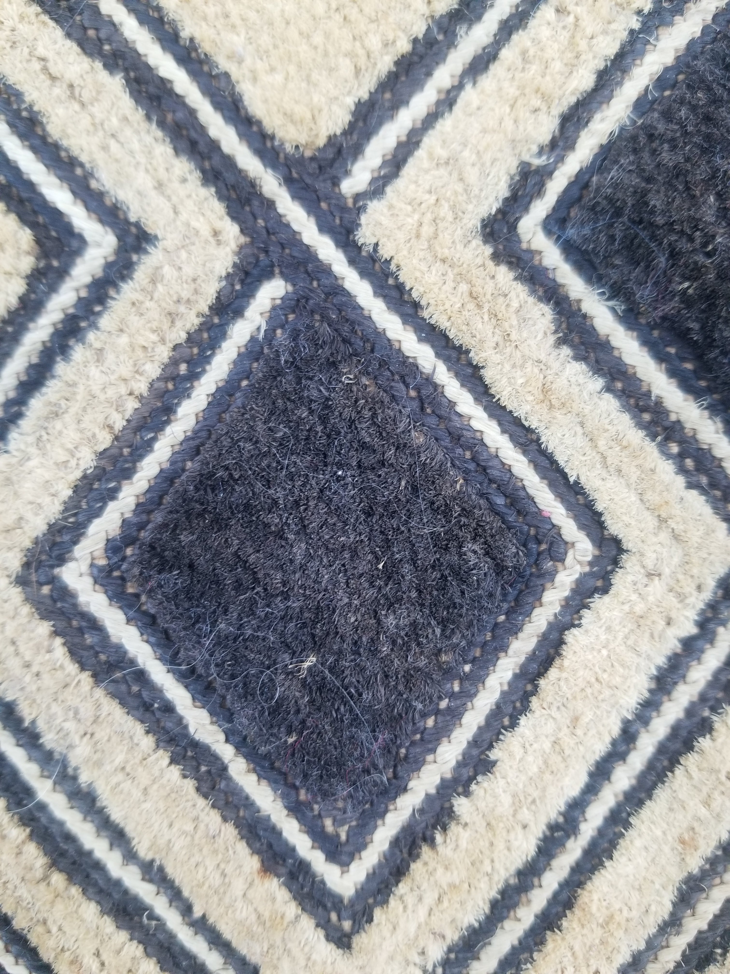 Vintage African Handwoven Kuba Cloth Raffia Textile Panel 53x41cm