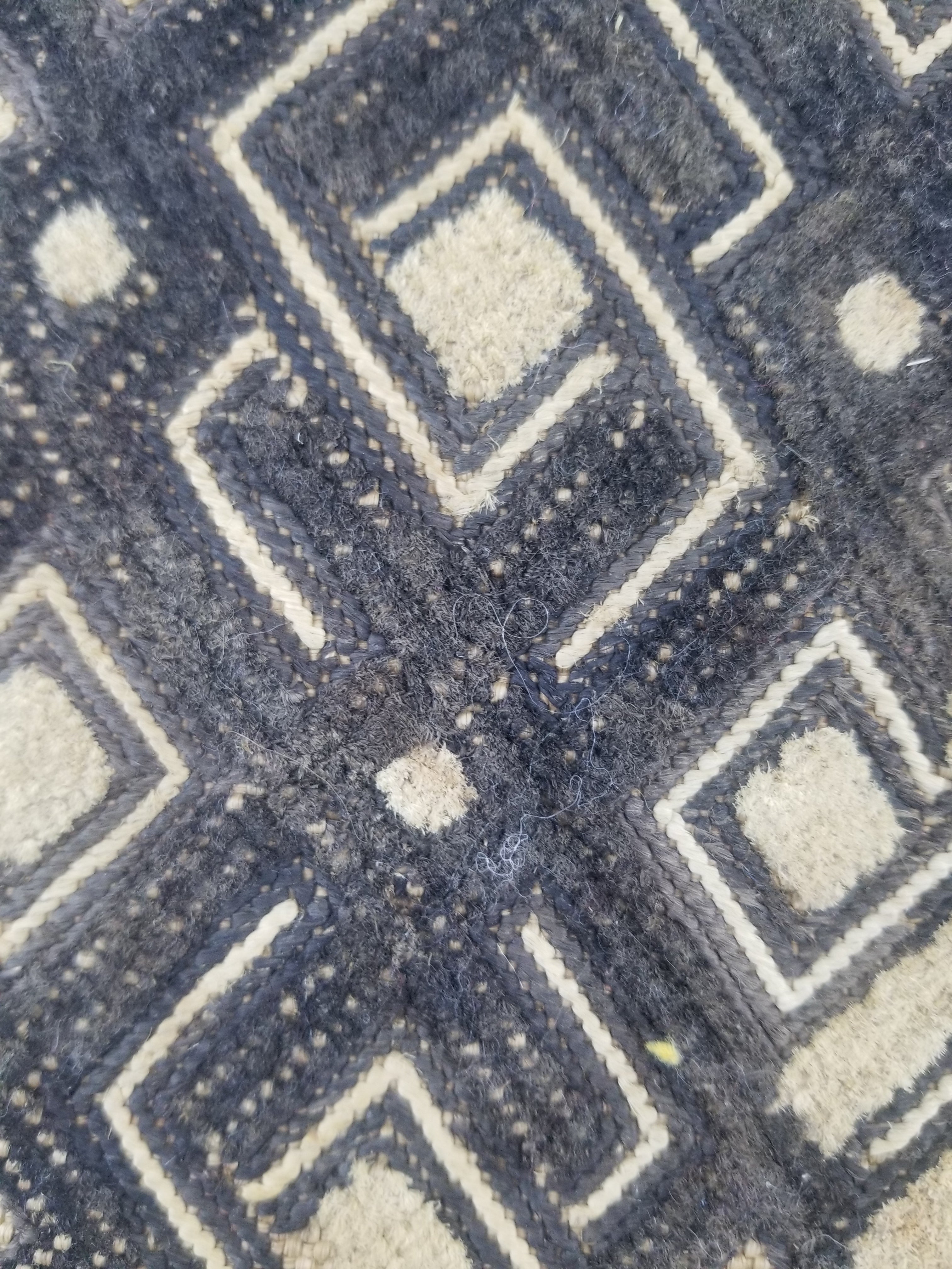 Vintage African Handwoven Kuba Cloth Raffia Textile Panel 53x41cm