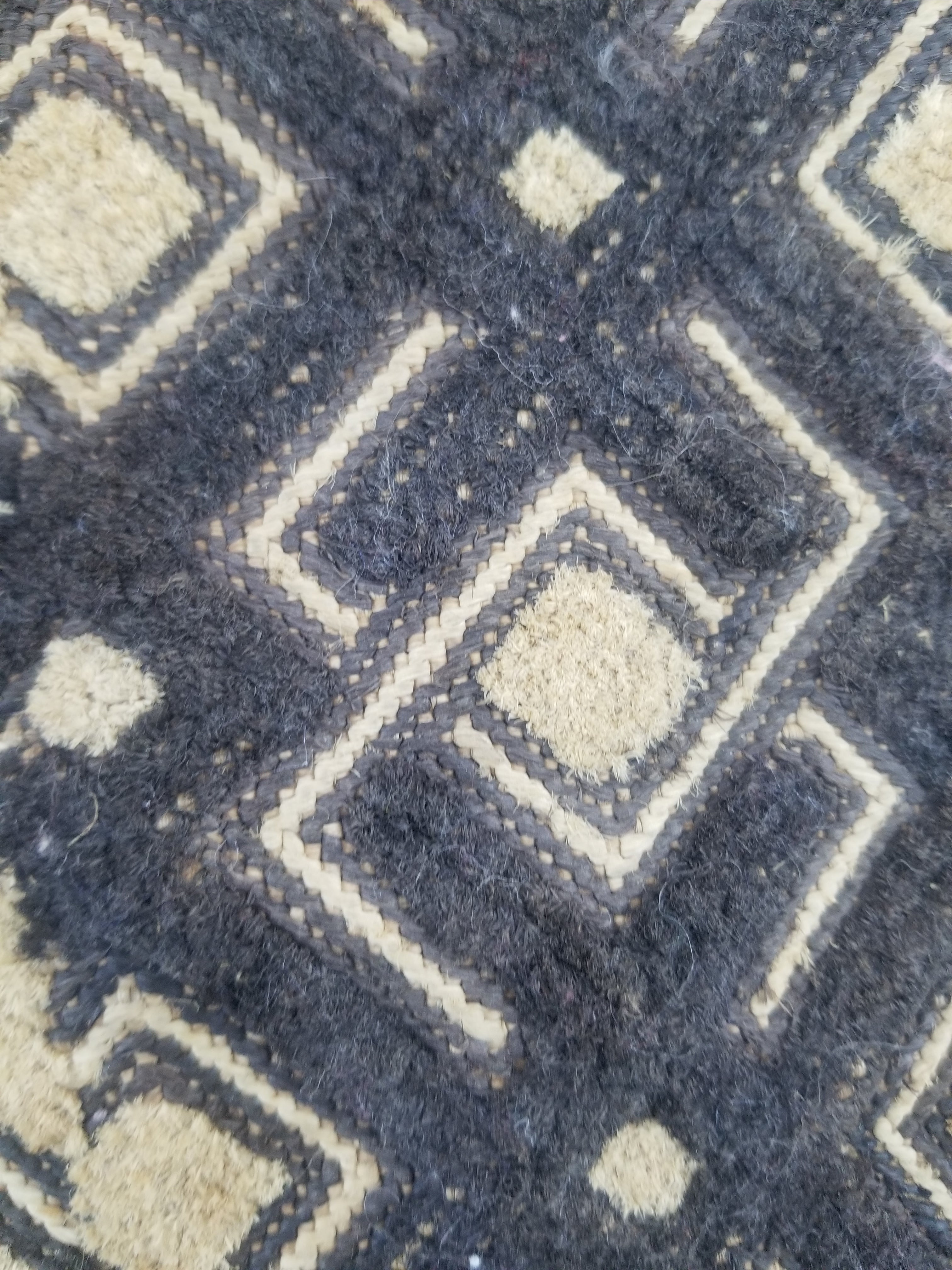Vintage African Handwoven Kuba Cloth Raffia Textile Panel 53x41cm