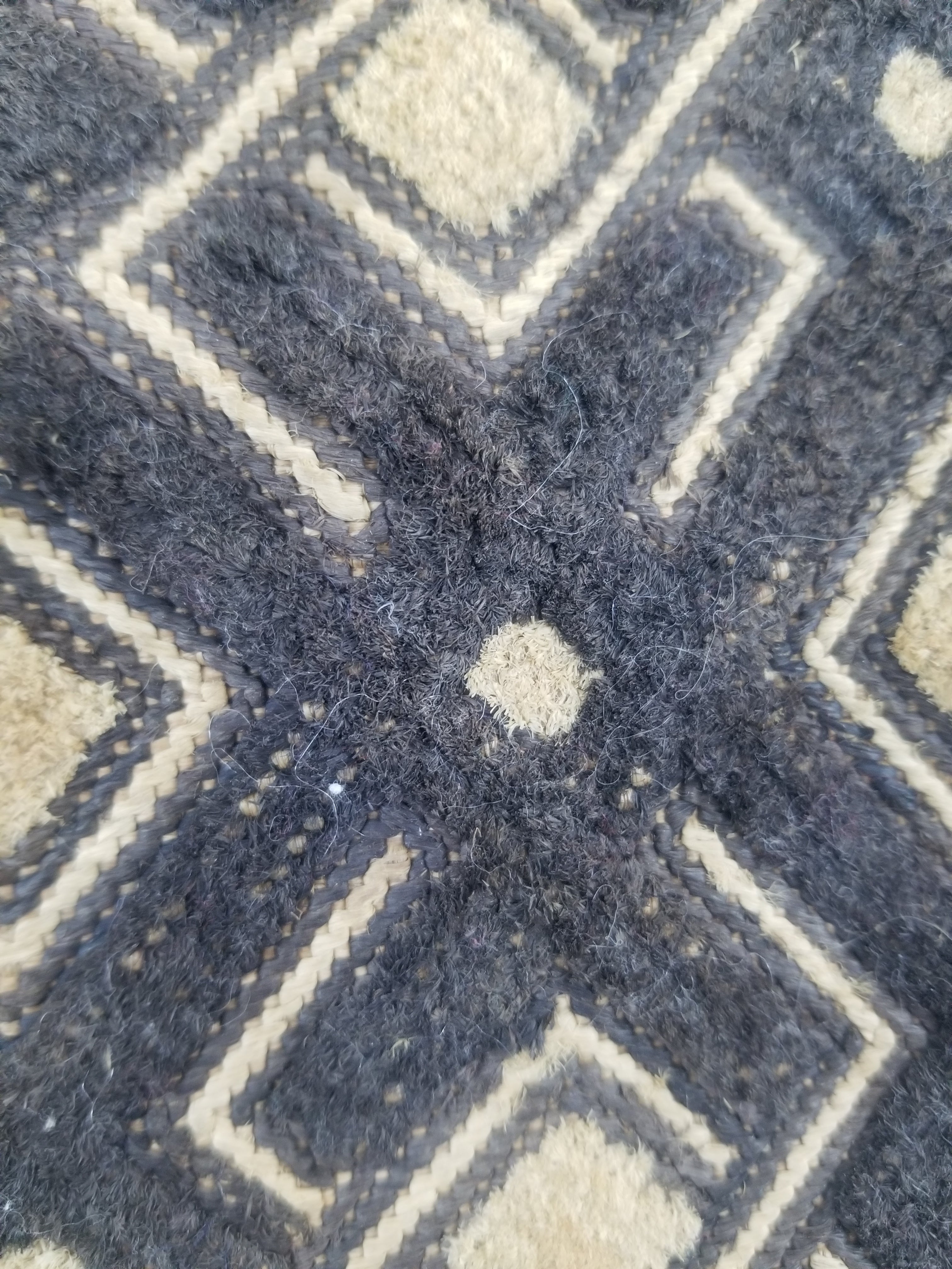 Vintage African Handwoven Kuba Cloth Raffia Textile Panel 53x41cm