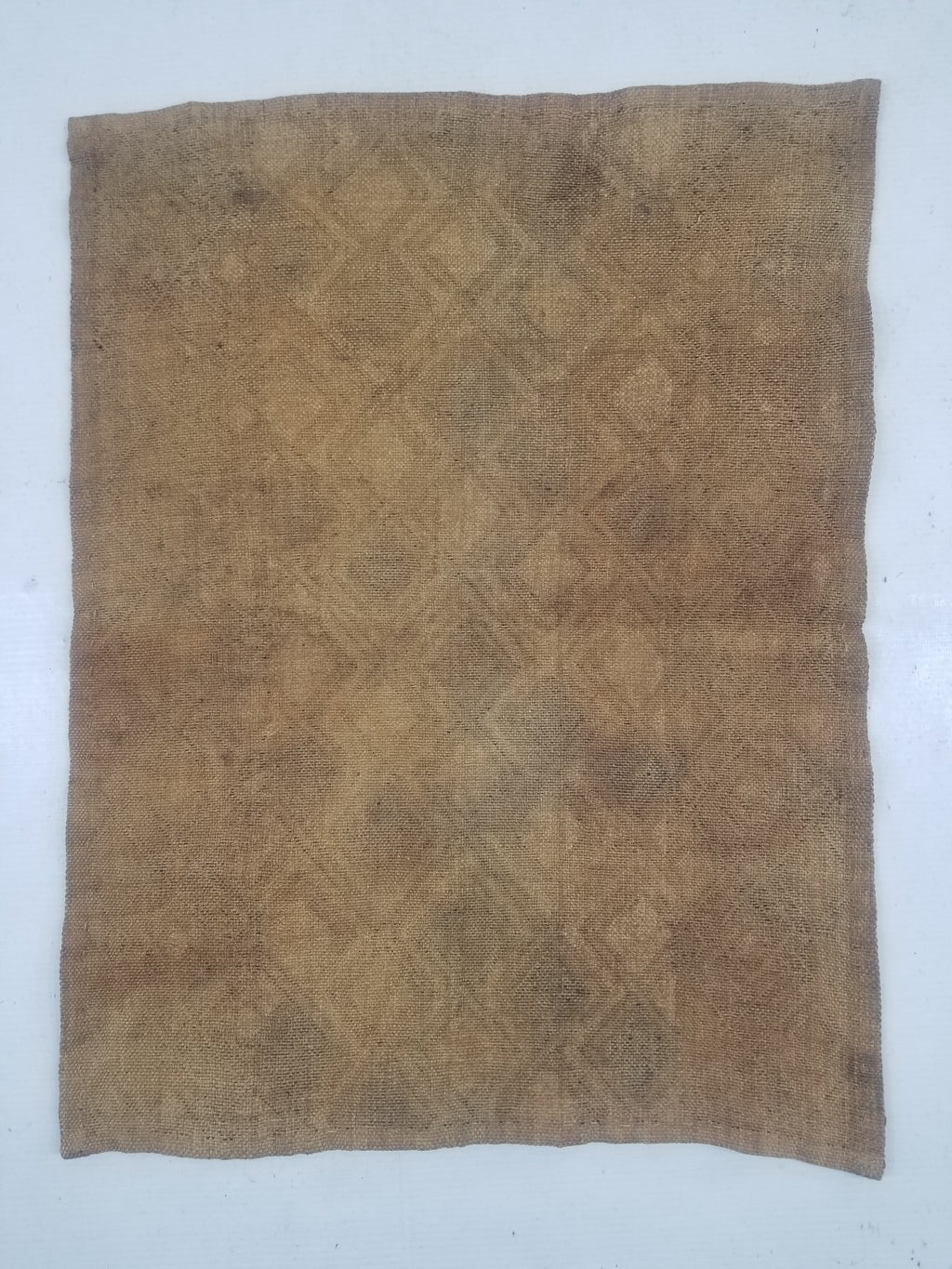 Vintage African Handwoven Kuba Cloth Raffia Textile Panel 53x41cm