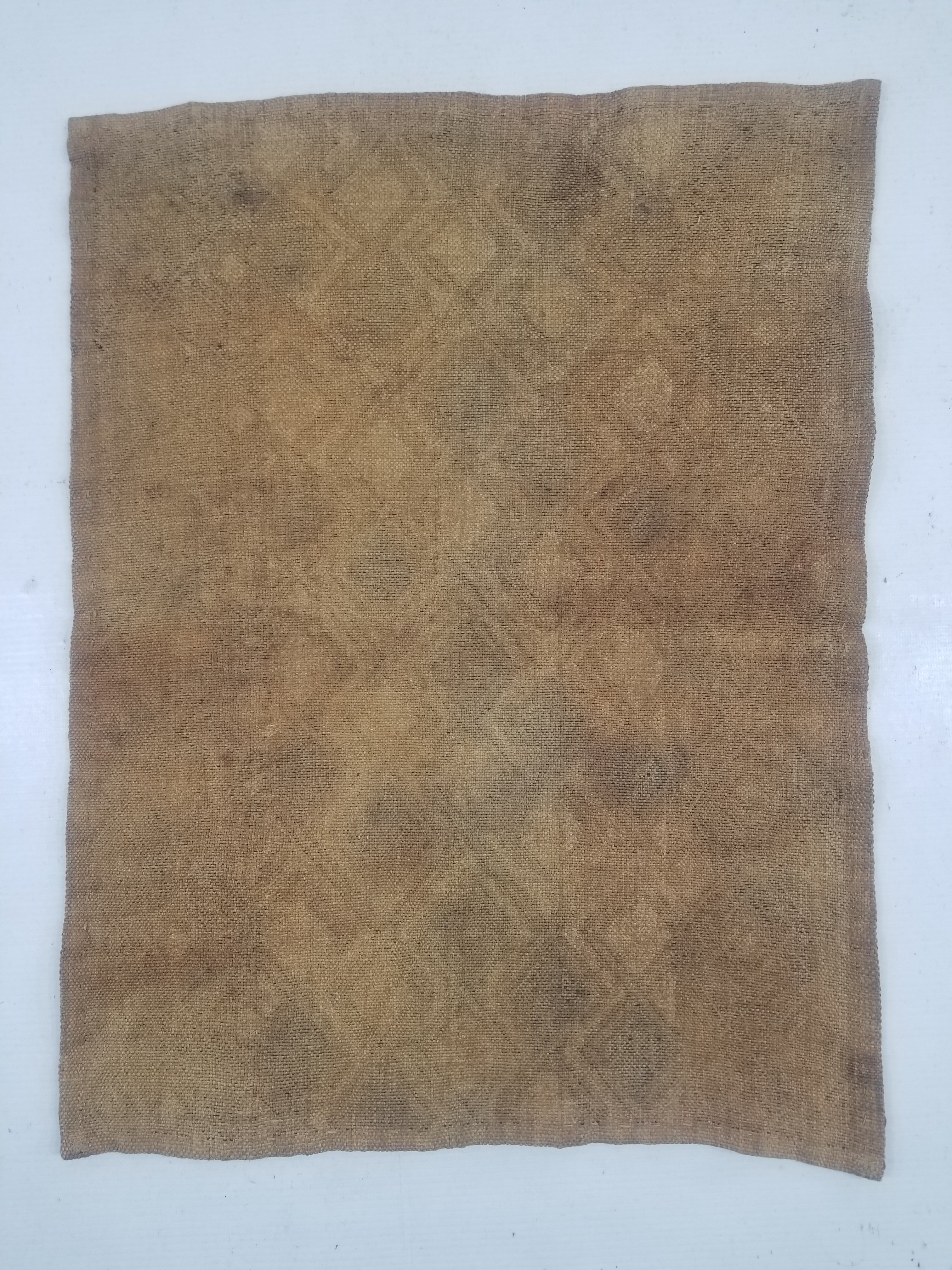Vintage African Handwoven Kuba Cloth Raffia Textile Panel 53x41cm