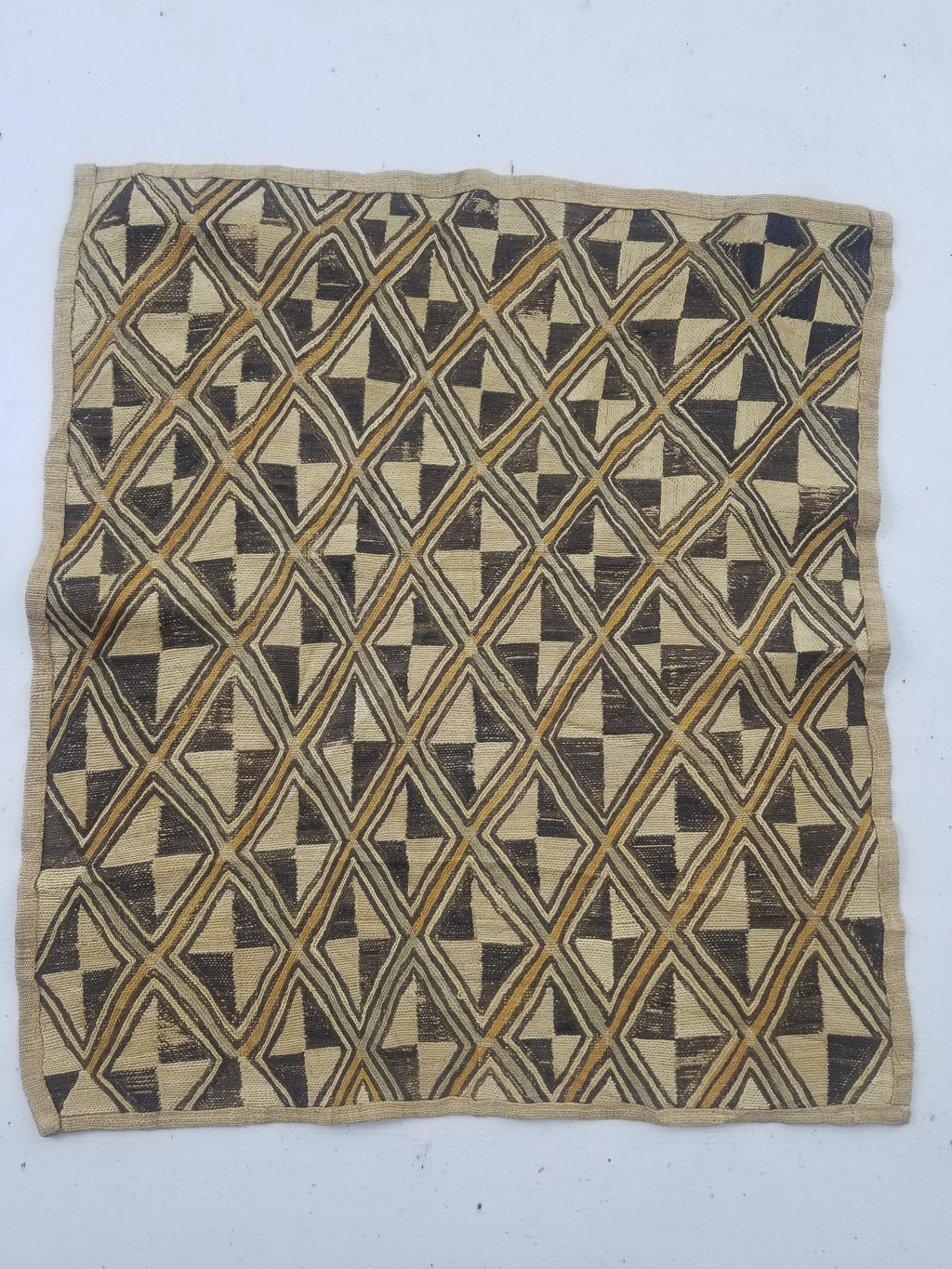 Vintage African Showa Kuba Cloth Textile Panel 63x57cm