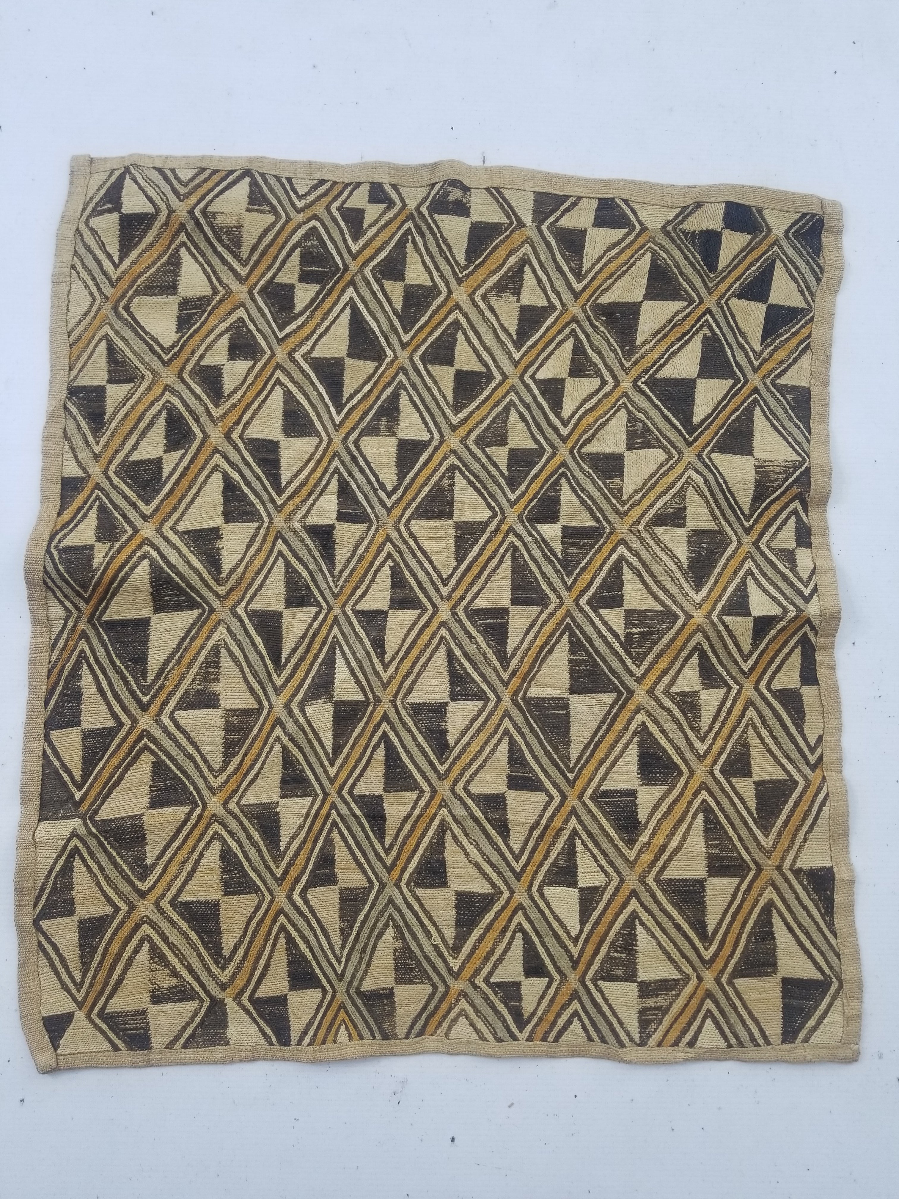Vintage African Showa Kuba Cloth Textile Panel 63x57cm