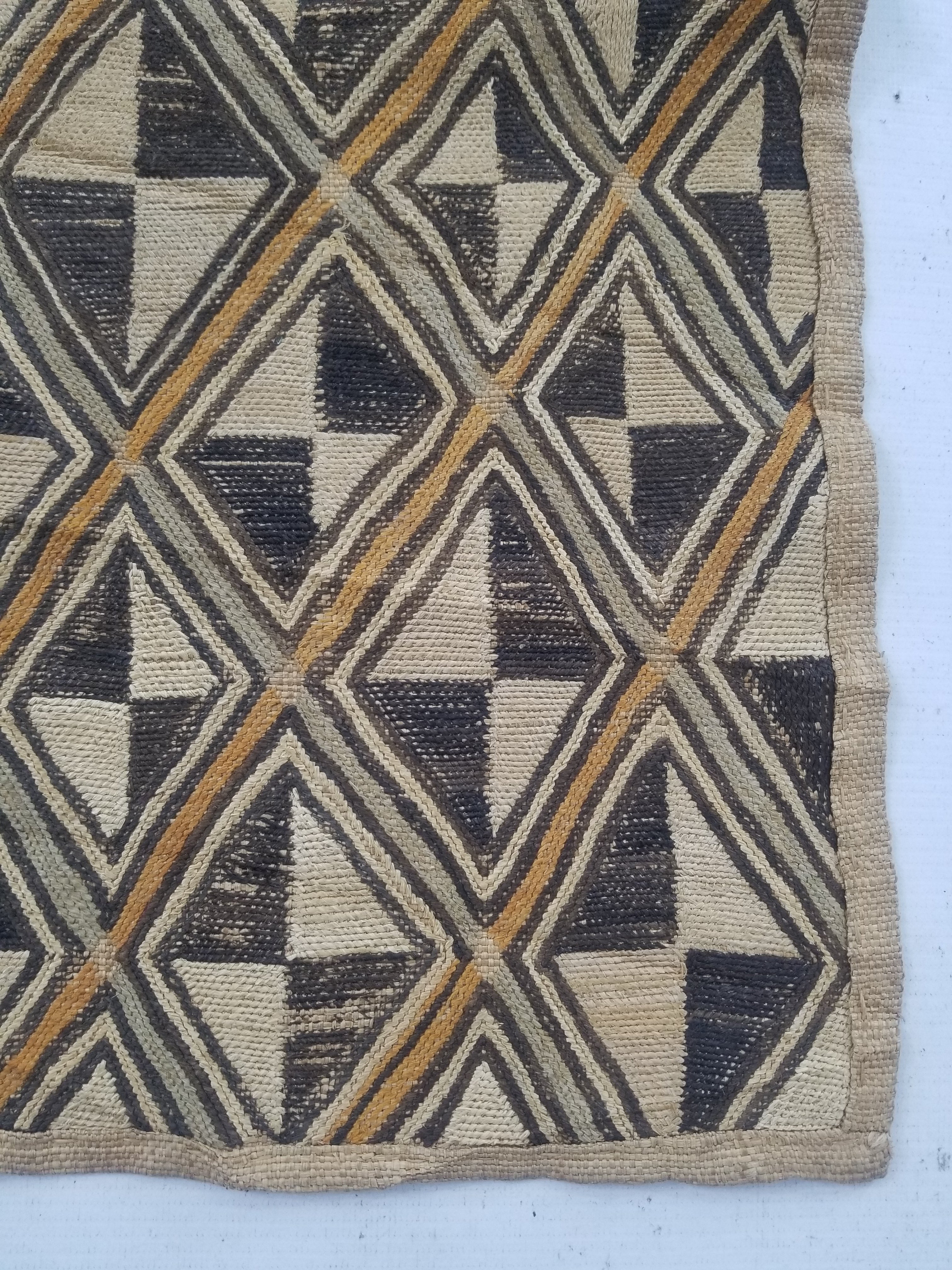 Vintage African Showa Kuba Cloth Textile Panel 63x57cm