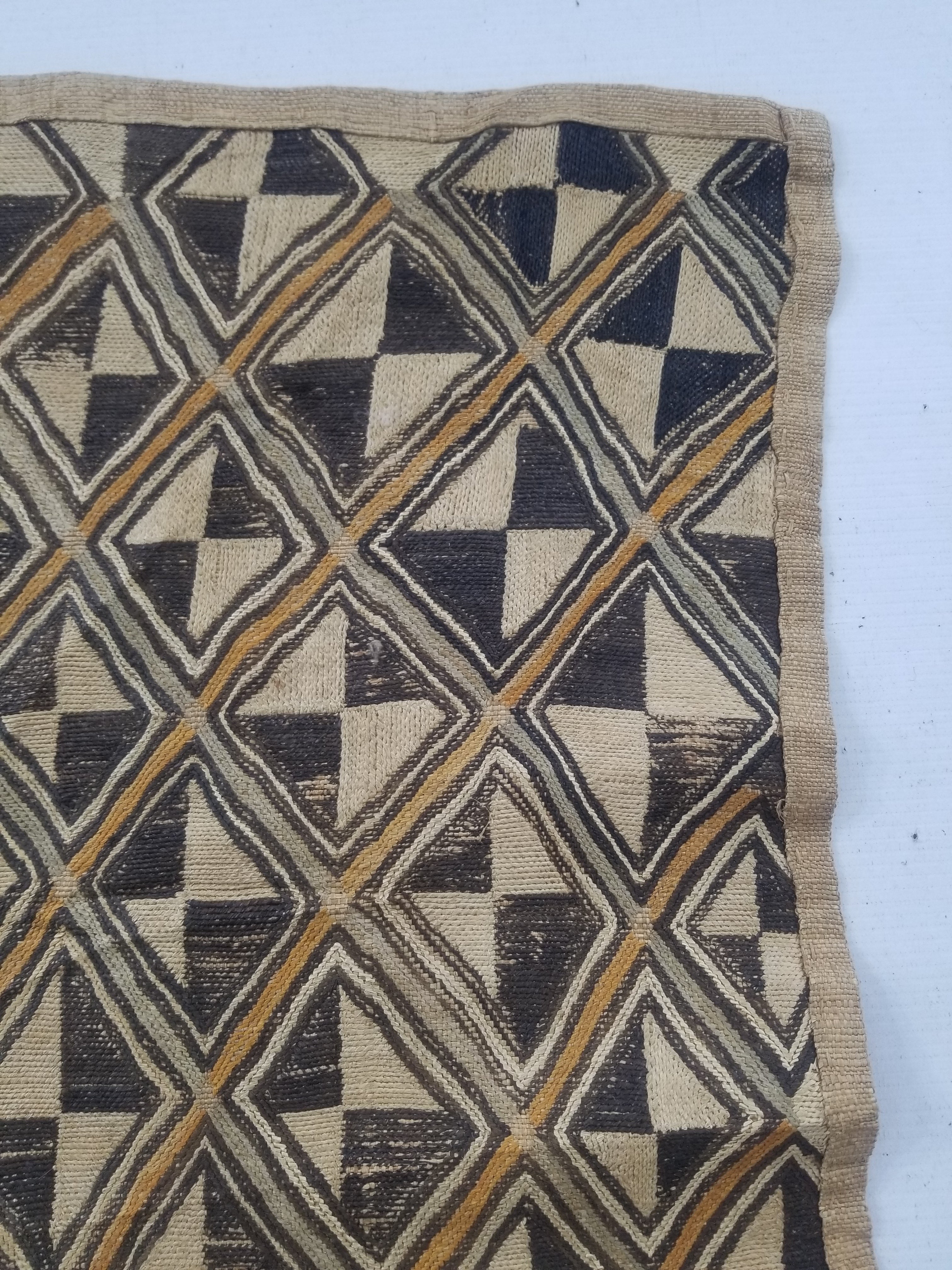 Vintage African Showa Kuba Cloth Textile Panel 63x57cm