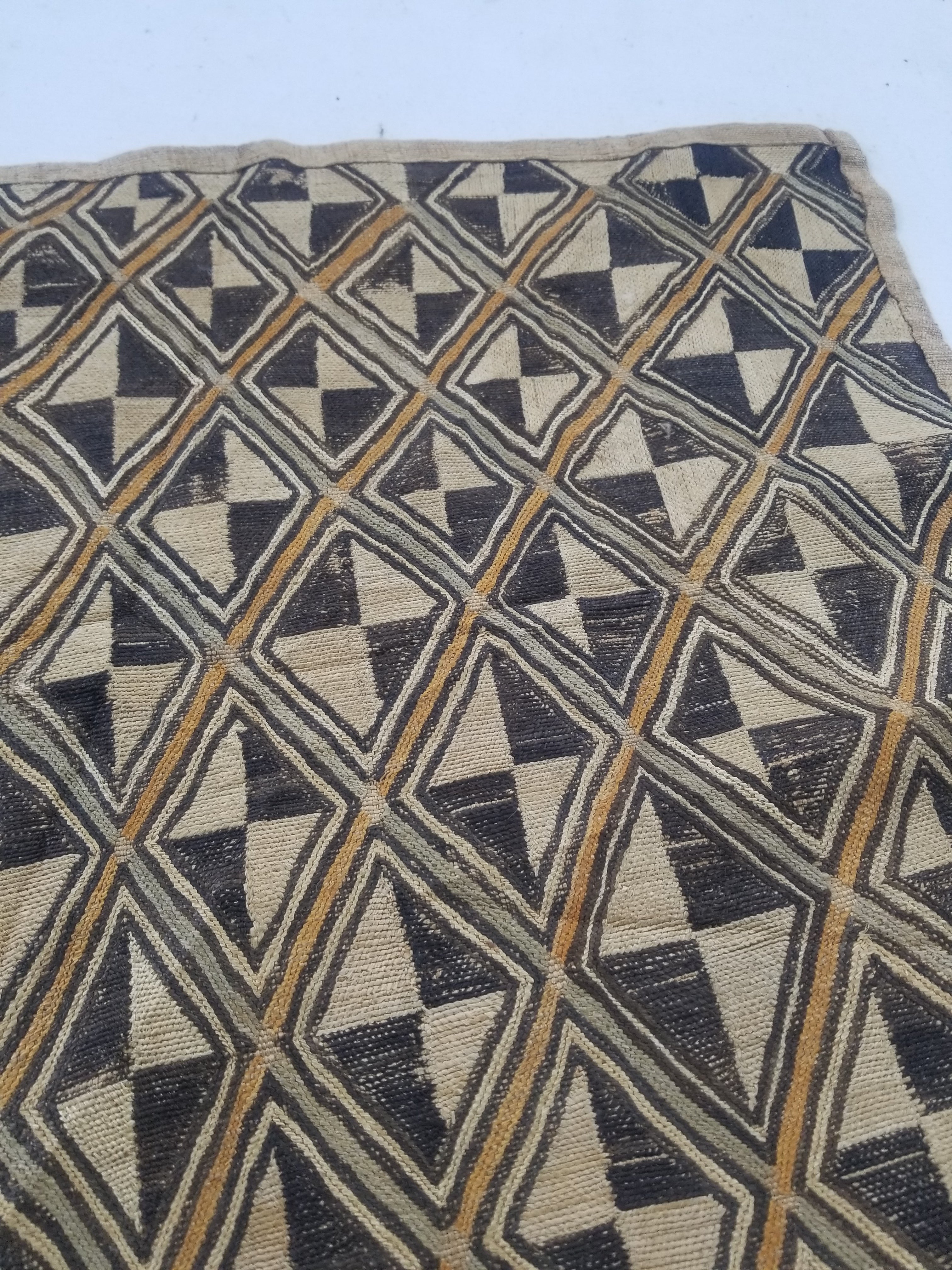 Vintage African Showa Kuba Cloth Textile Panel 63x57cm