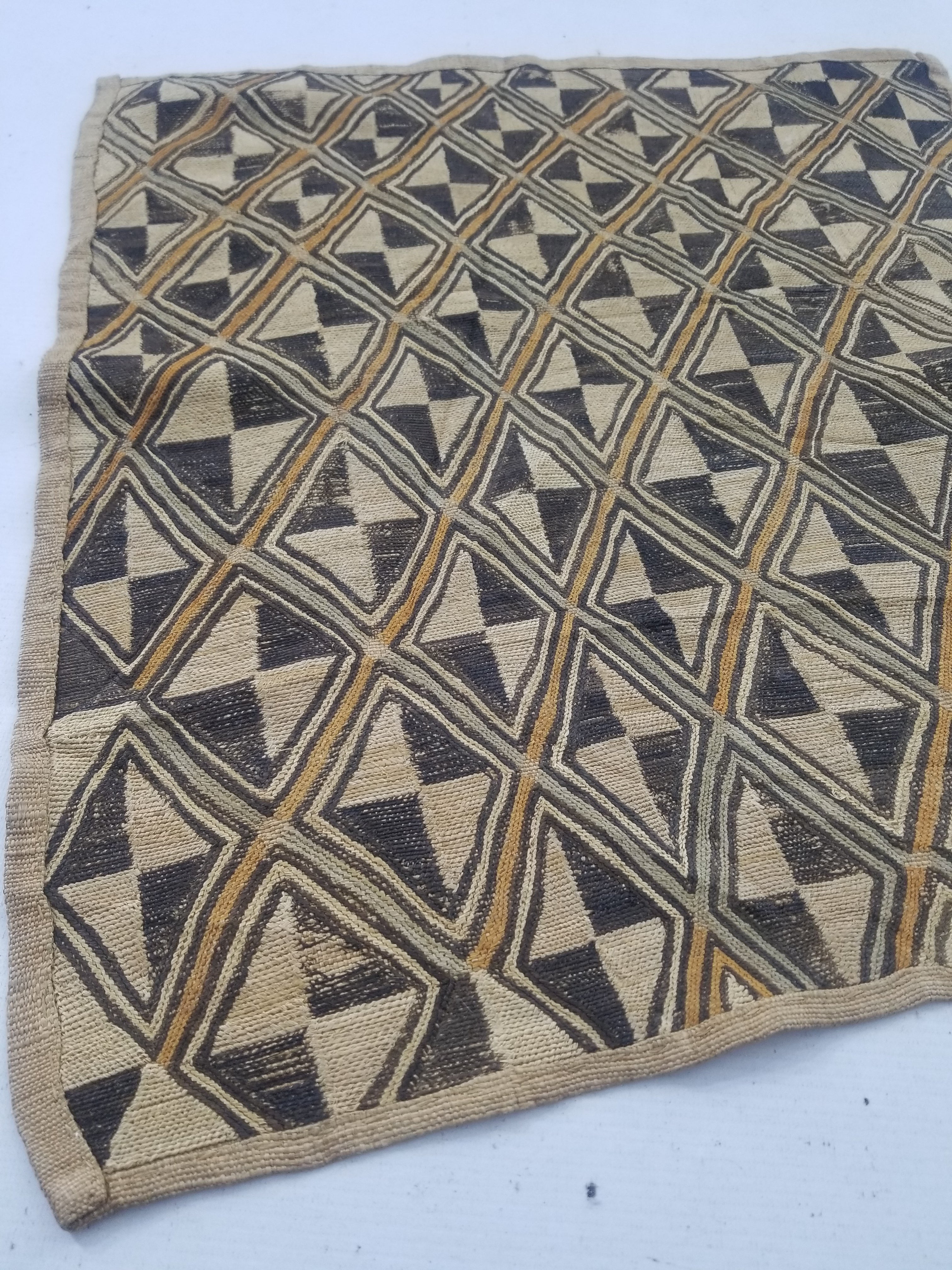 Vintage African Showa Kuba Cloth Textile Panel 63x57cm