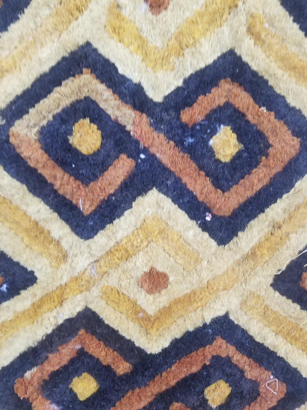 Vintage African Handwoven Kuba Cloth Raffia Textile Panel 145x28cm