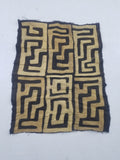 Vintage African Handwoven Kuba Cloth Raffia Textile Panel 75x62cm