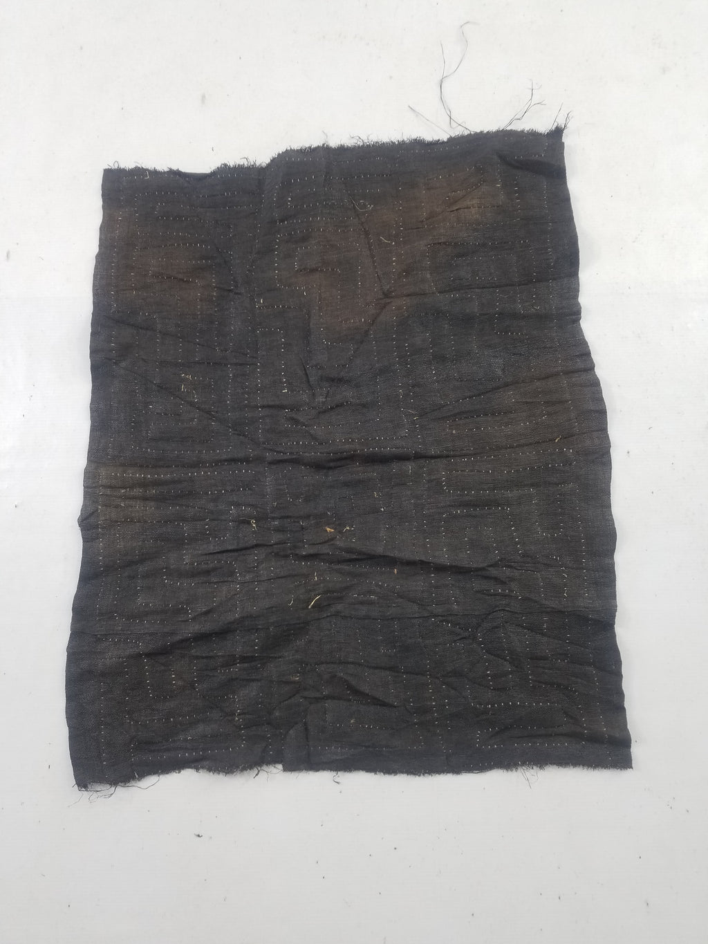 Vintage African Handwoven Kuba Cloth Raffia Textile Panel 75x62cm