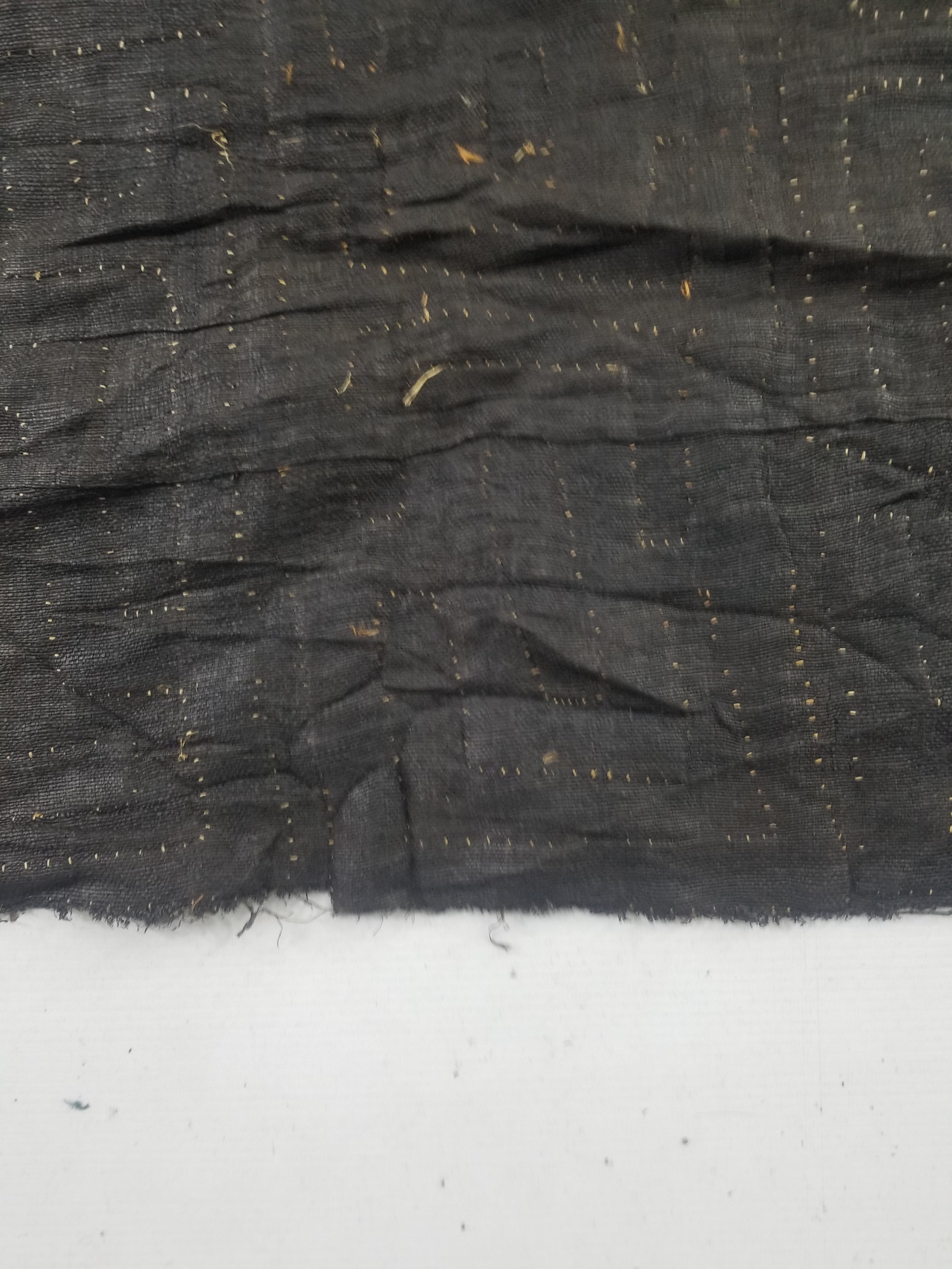 Vintage African Handwoven Kuba Cloth Raffia Textile Panel 75x62cm
