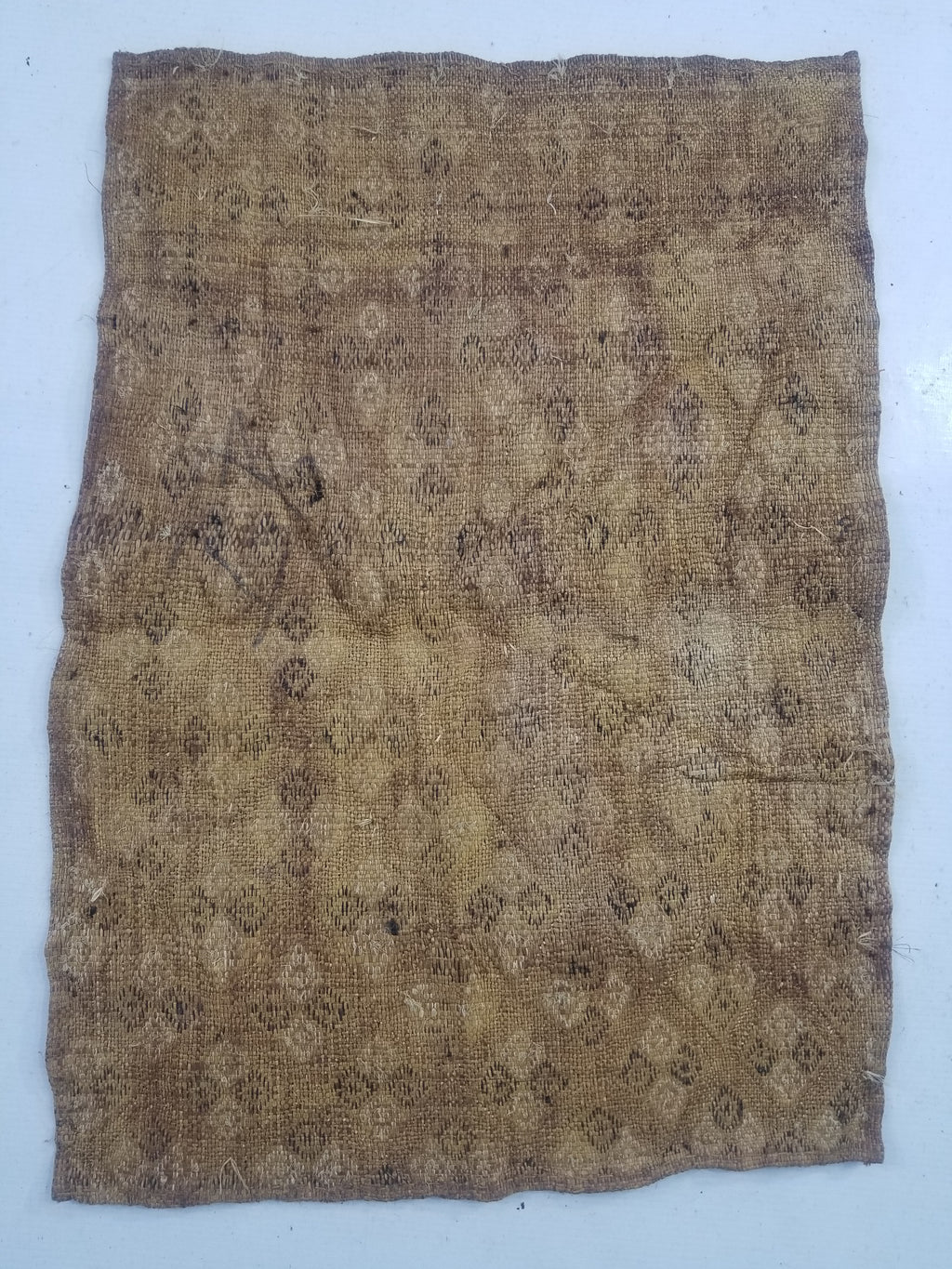 Vintage African Handwoven Kuba Cloth Raffia Textile Panel 61x46cm