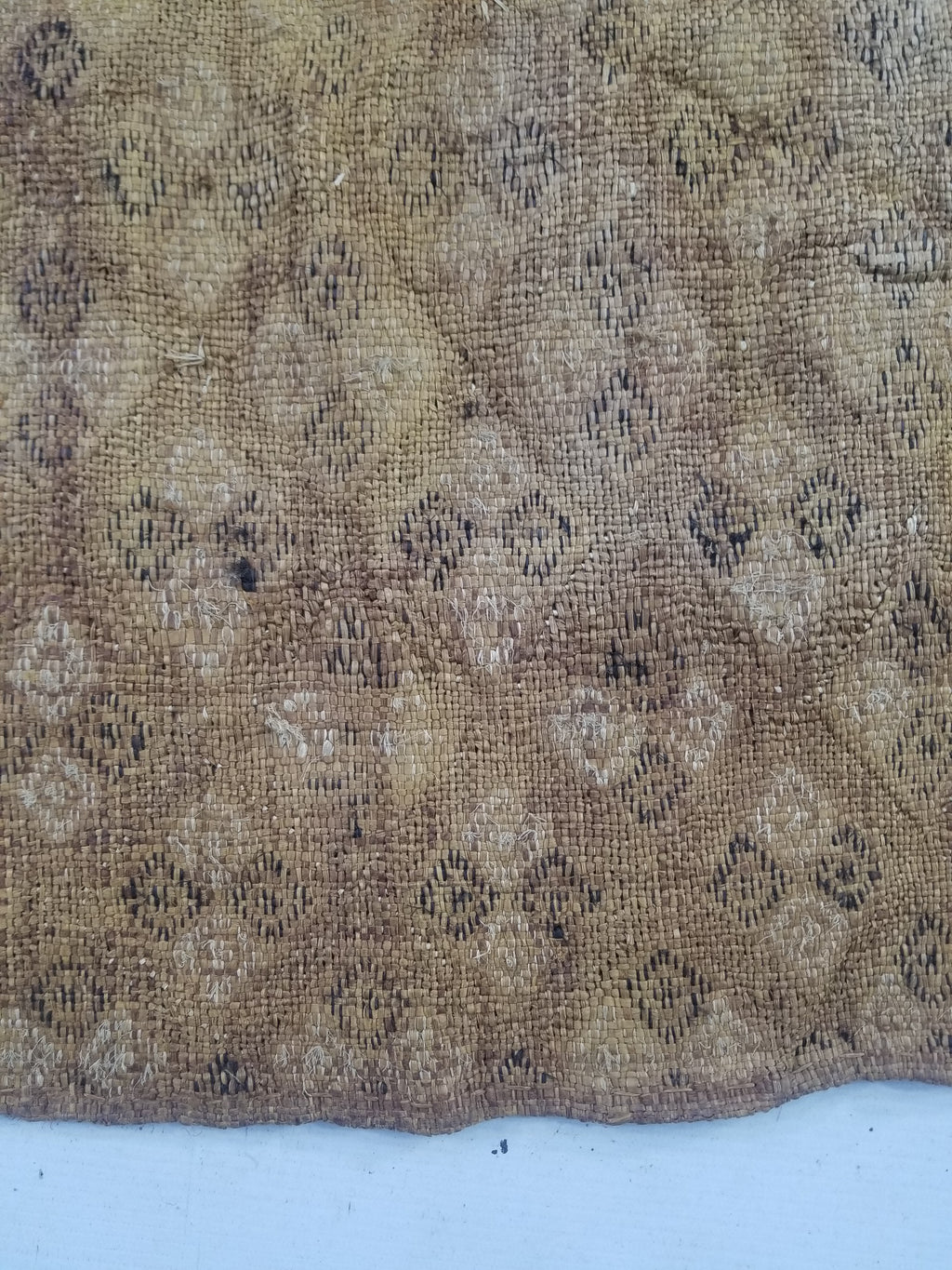 Vintage African Handwoven Kuba Cloth Raffia Textile Panel 61x46cm