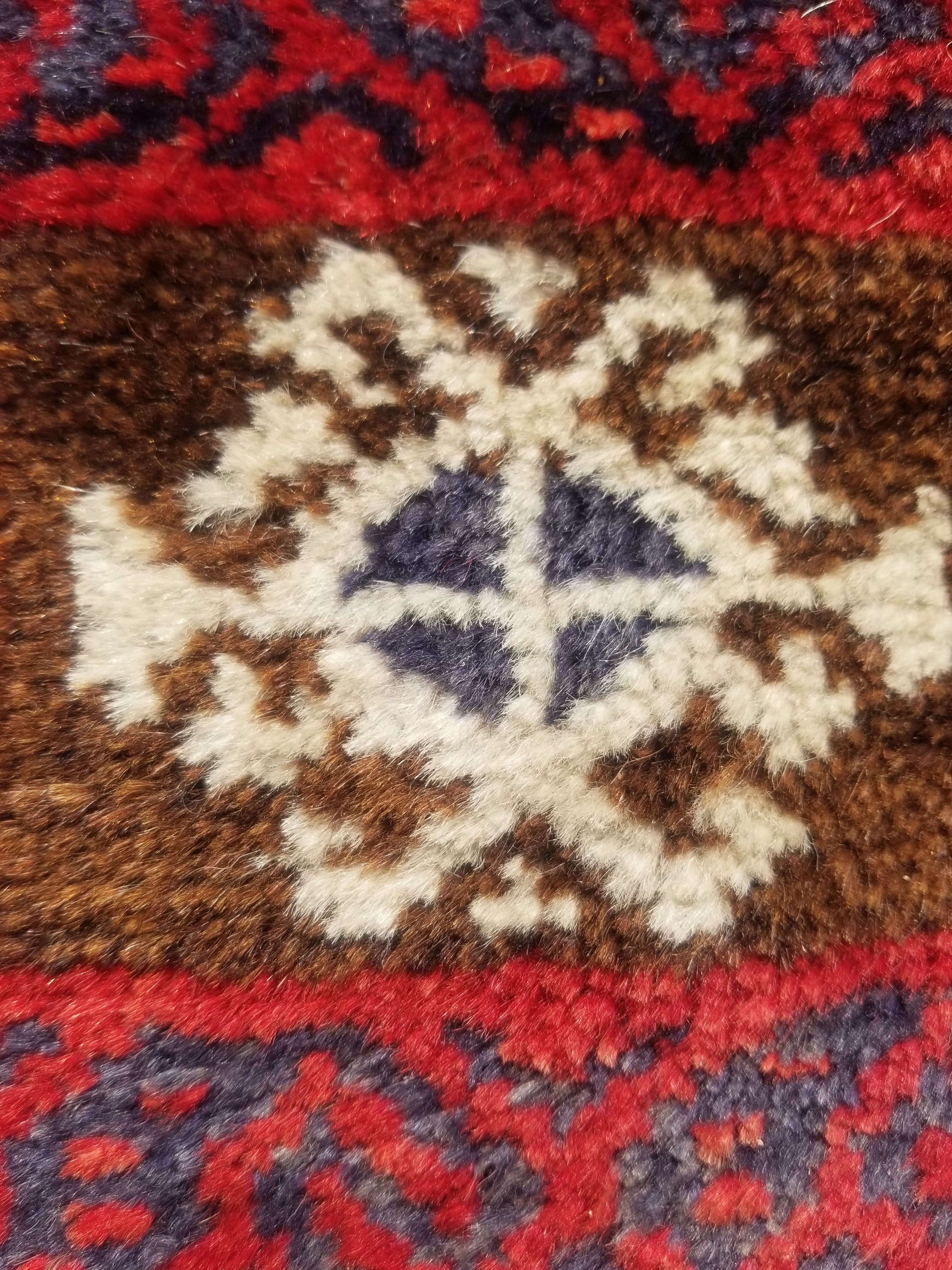 Antique Traditional Handmade Afghan Wool Multicolor Saddle Bag 34x29cm