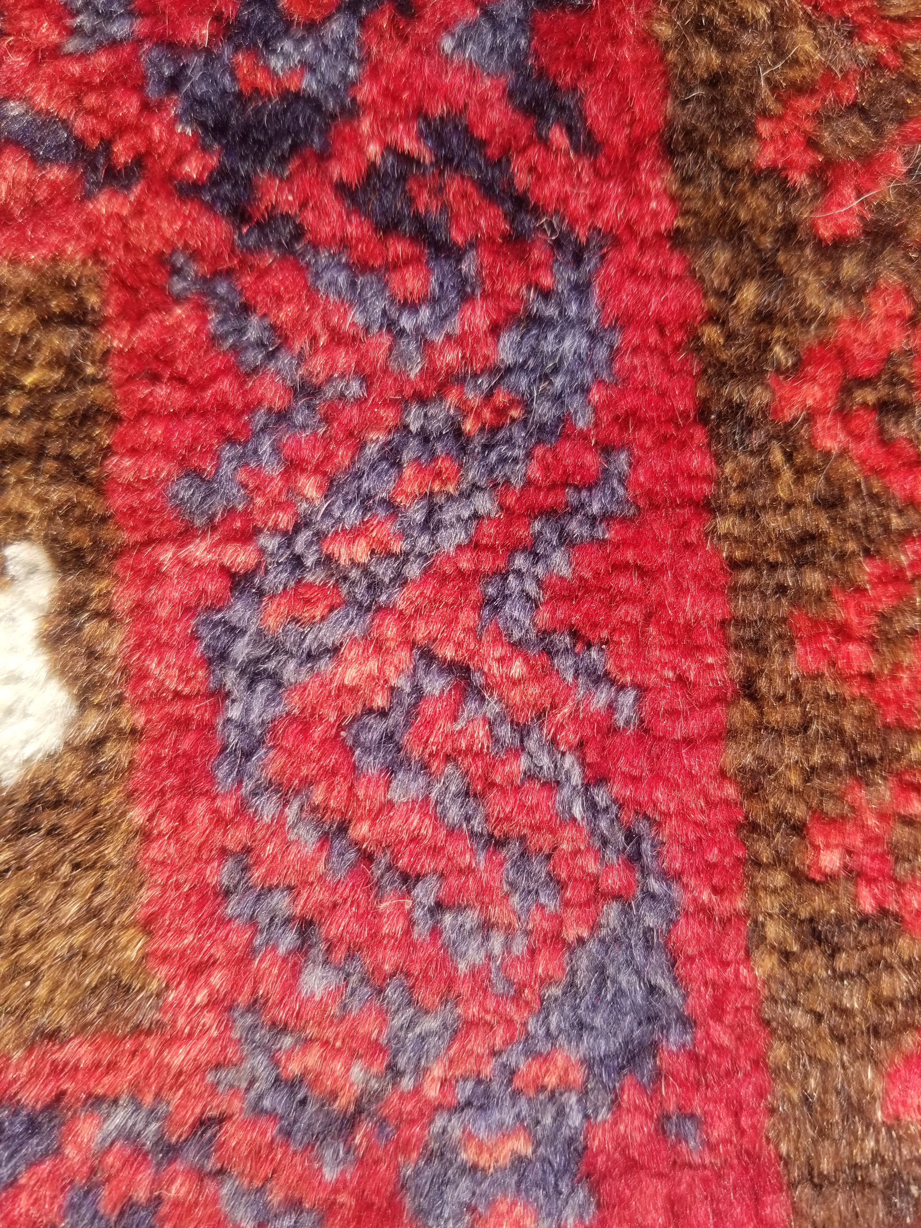 Antique Traditional Handmade Afghan Wool Multicolor Saddle Bag 34x29cm