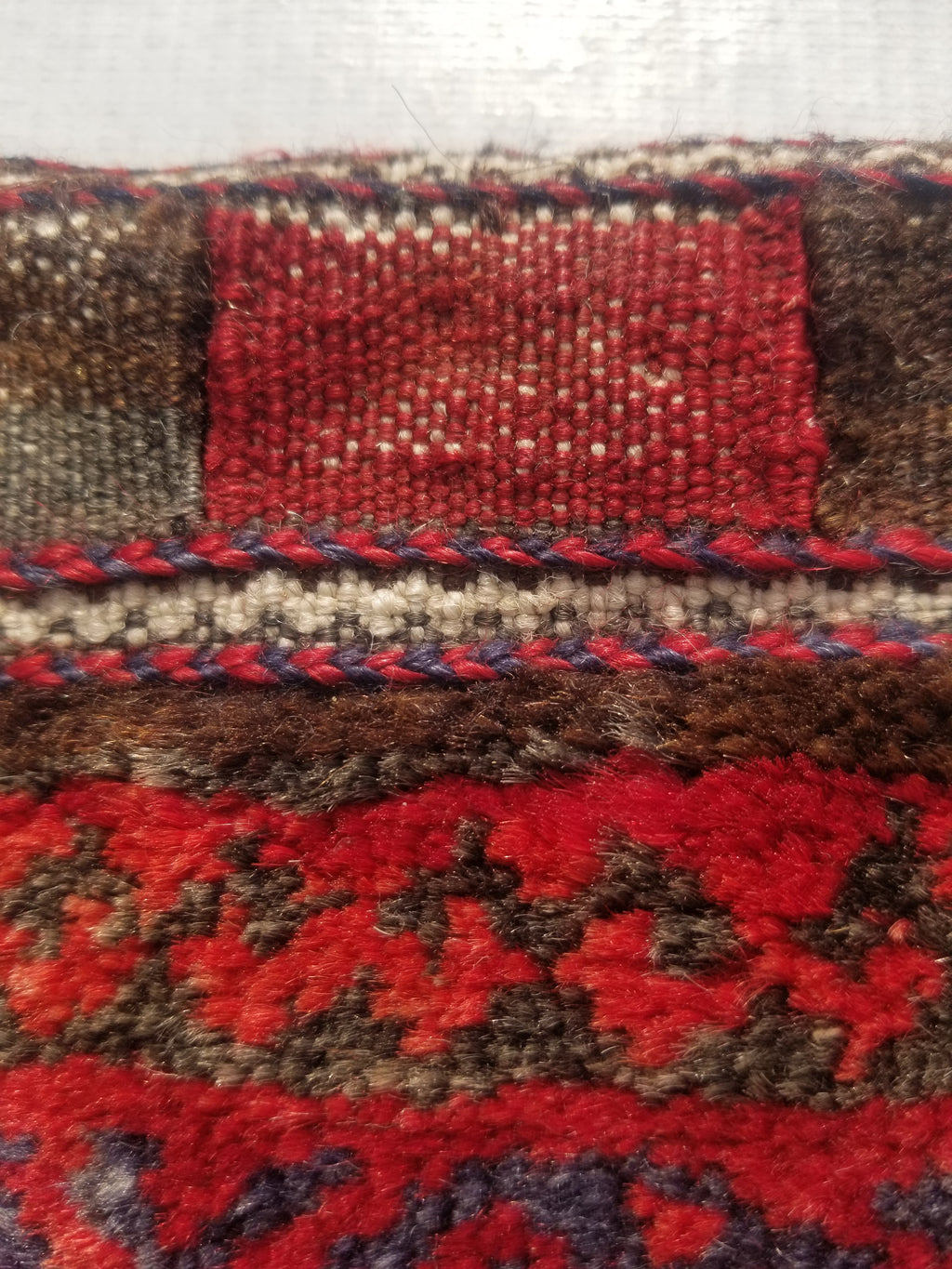 Antique Traditional Handmade Afghan Wool Multicolor Saddle Bag 34x29cm