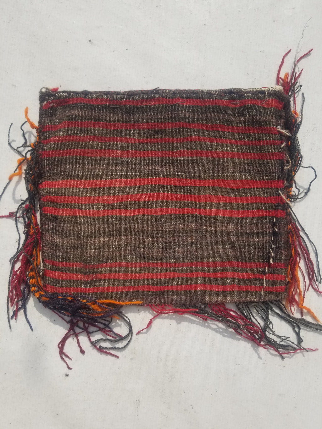 Antique Traditional Handmade Afghan Wool Multicolor Saddle Bag 34x29cm