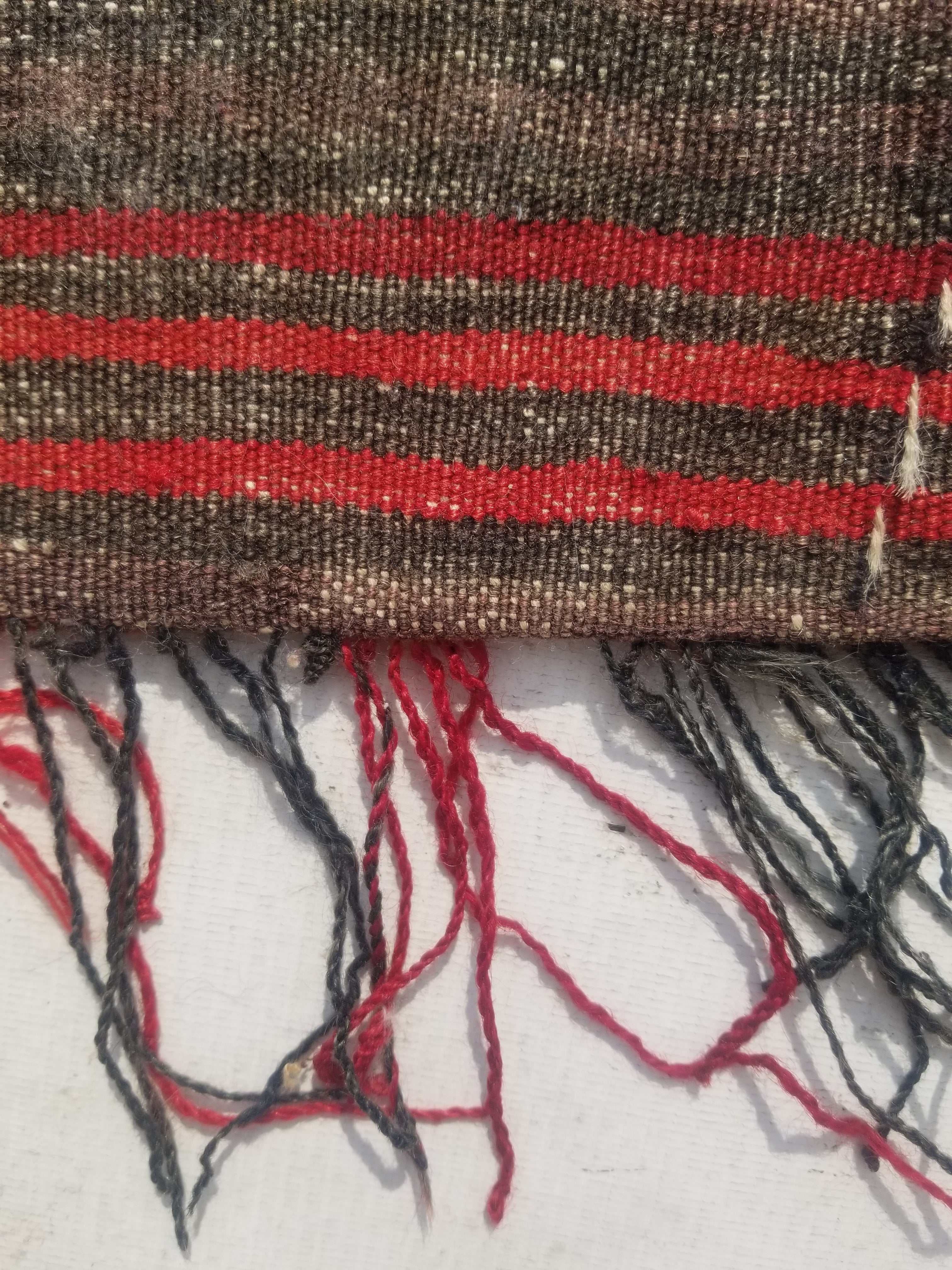 Antique Traditional Handmade Afghan Wool Multicolor Saddle Bag 34x29cm