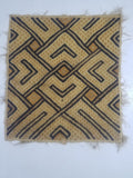 Vintage African Handwoven Kuba Cloth Textile Panel 72x63cm