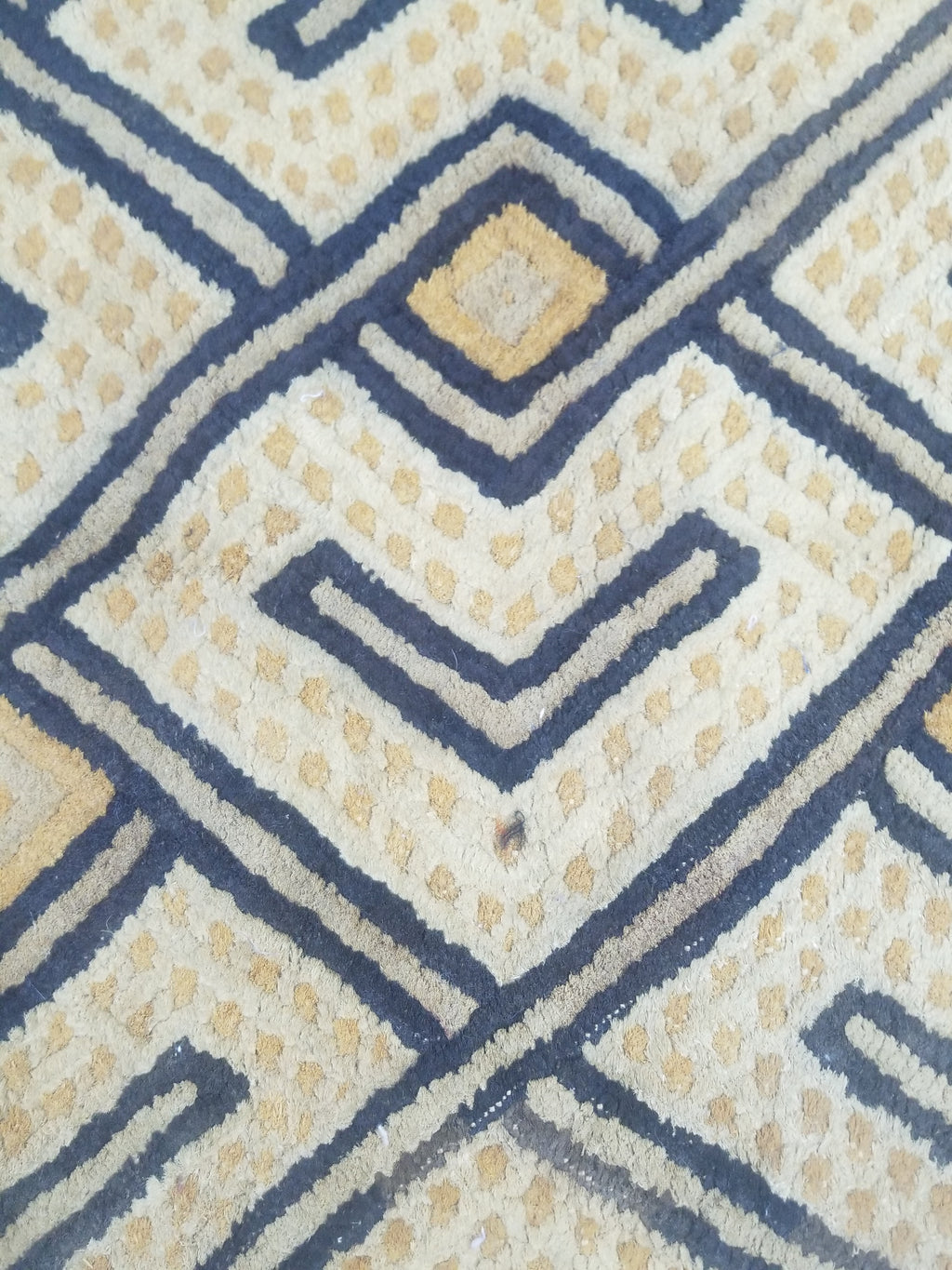 Vintage African Handwoven Kuba Cloth Textile Panel 72x63cm