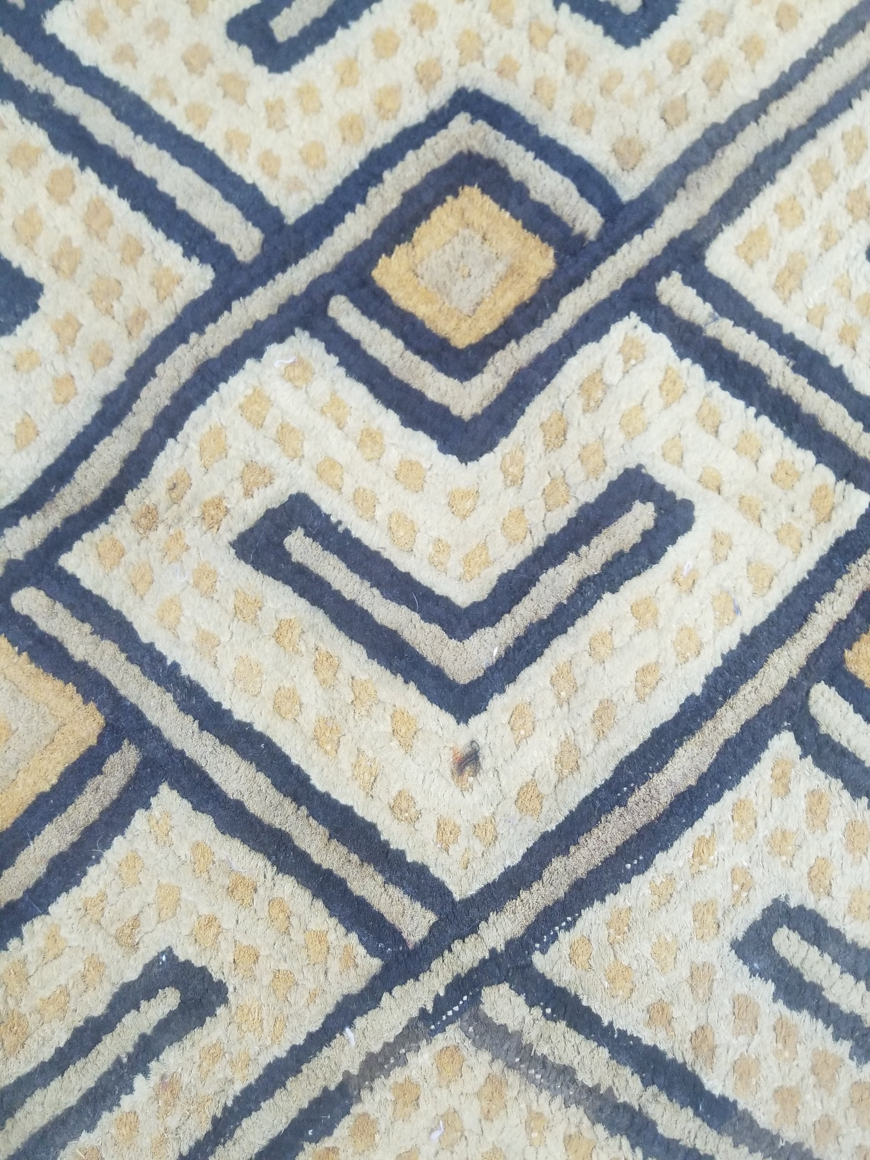 Vintage African Handwoven Kuba Cloth Textile Panel 72x63cm