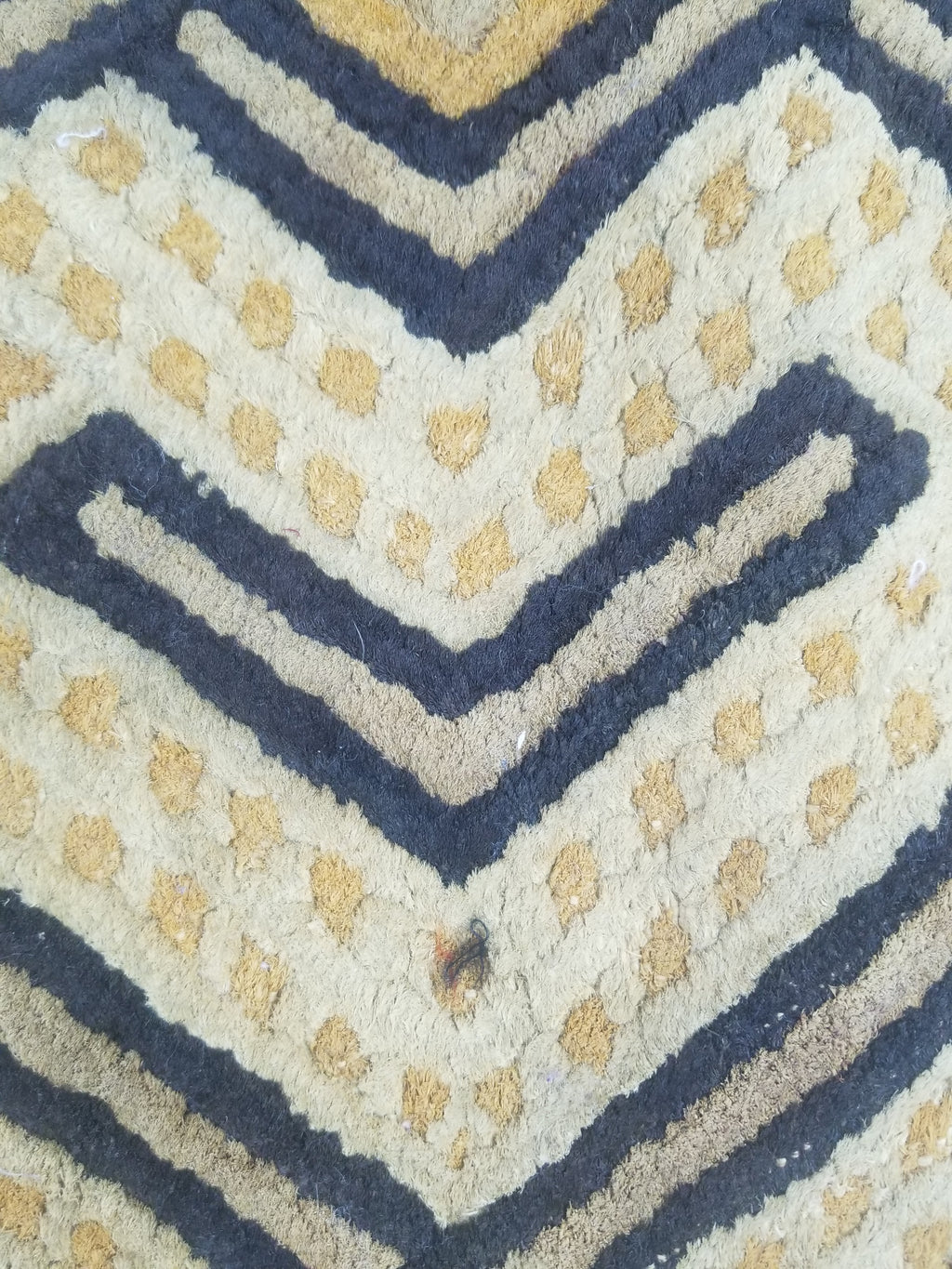 Vintage African Handwoven Kuba Cloth Textile Panel 72x63cm