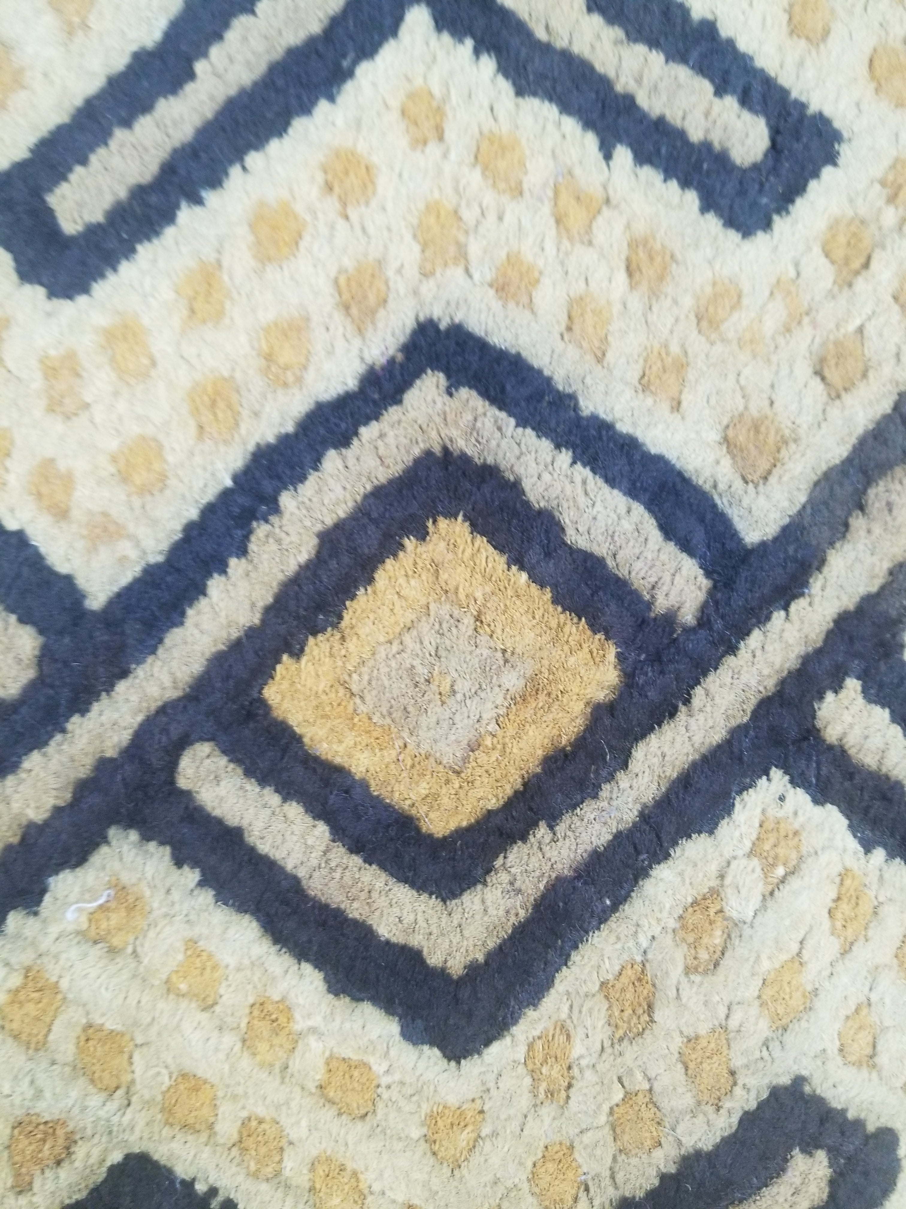 Vintage African Handwoven Kuba Cloth Textile Panel 72x63cm
