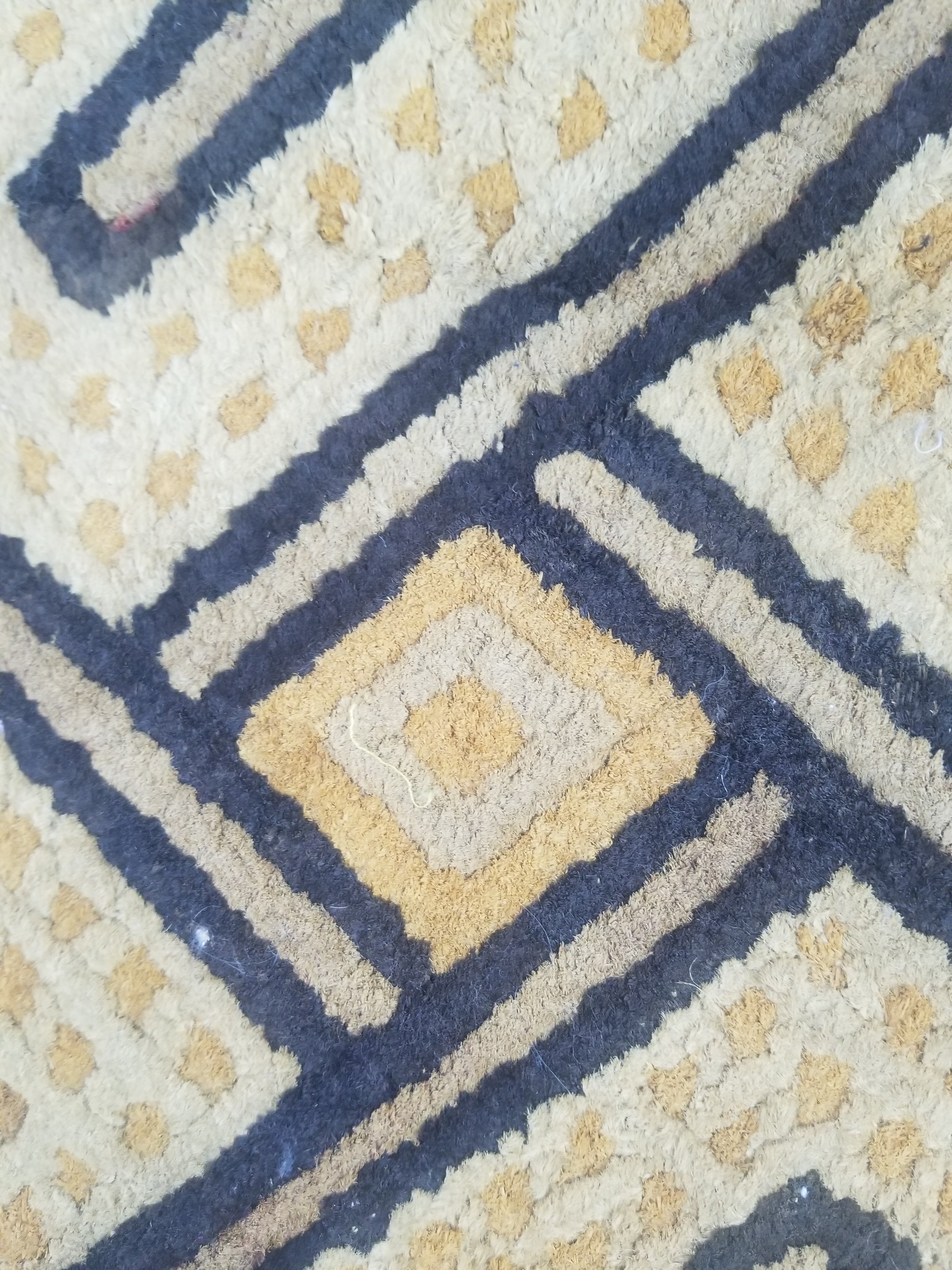 Vintage African Handwoven Kuba Cloth Textile Panel 72x63cm