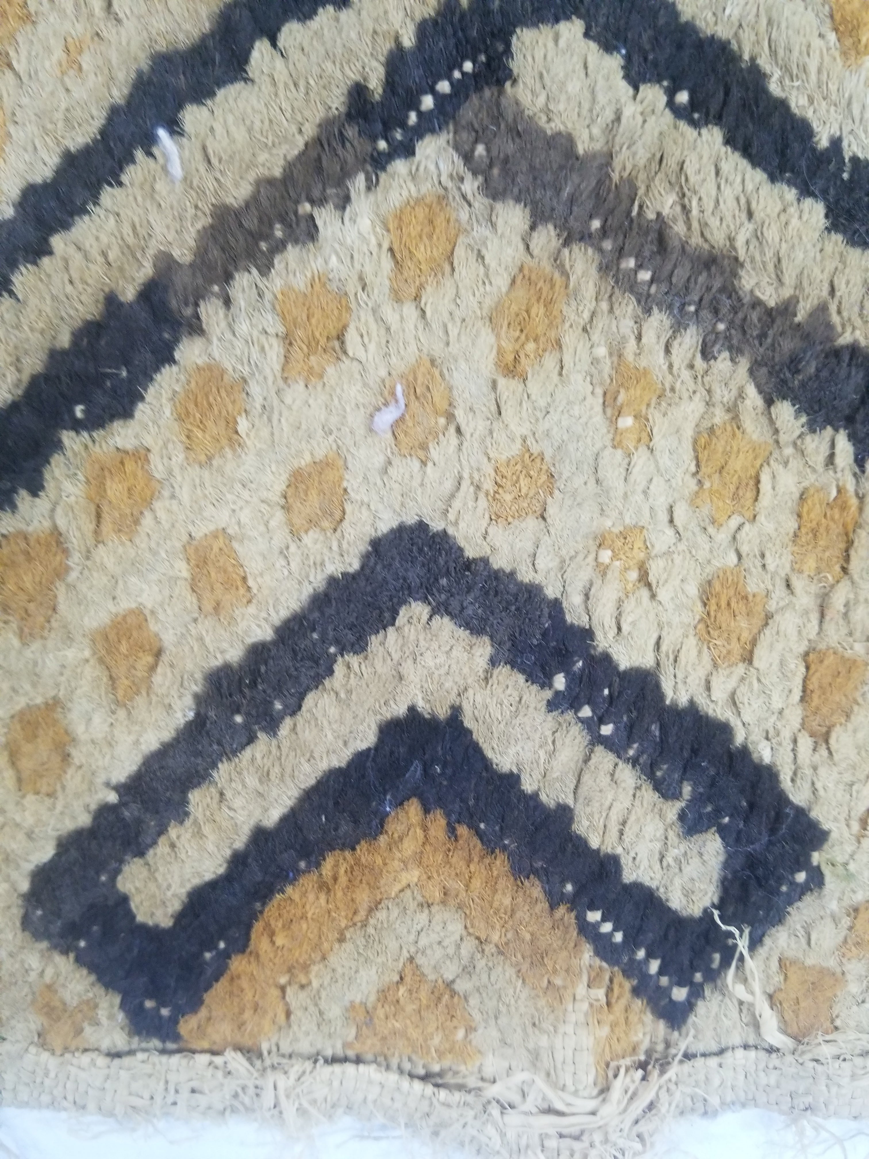 Vintage African Handwoven Kuba Cloth Textile Panel 72x63cm