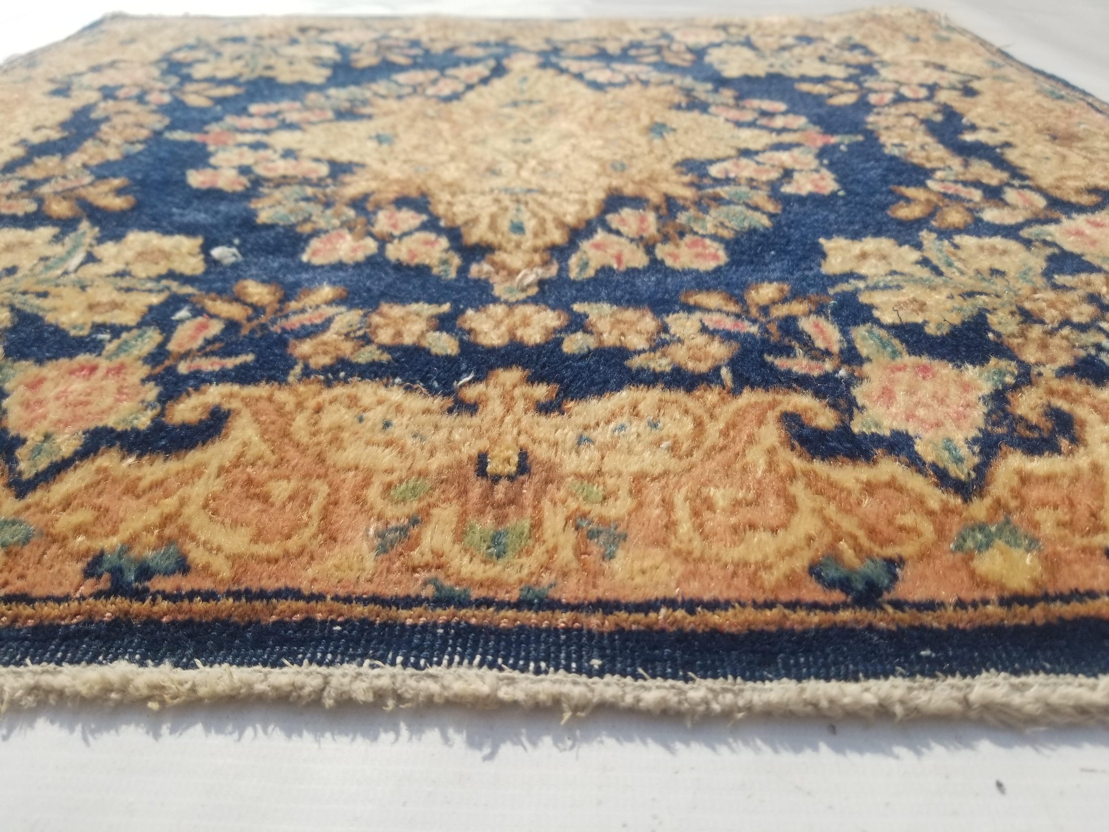 Vintage Traditional Handmade Oriental Wool Multicolor Rug 61x60cm