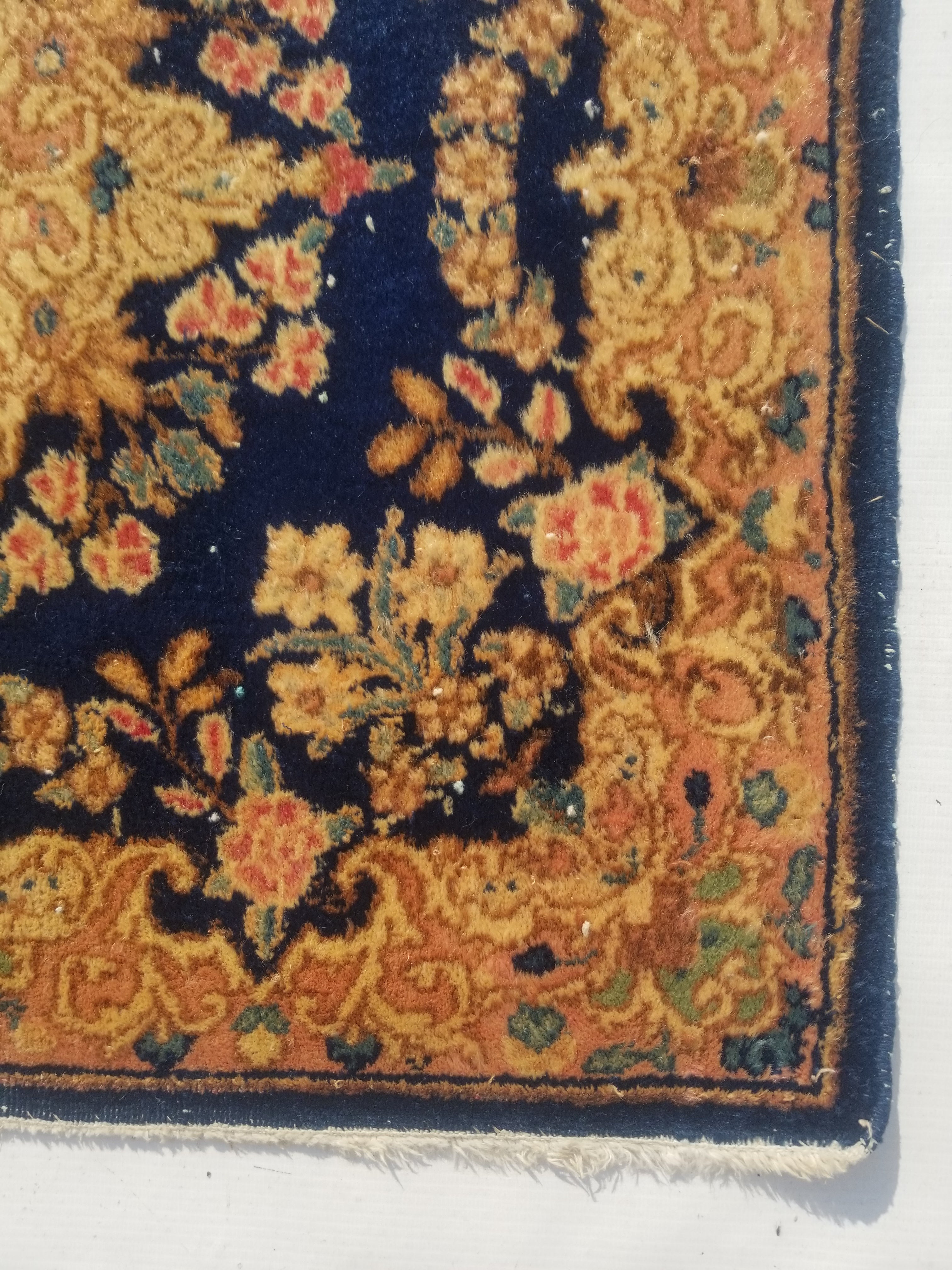 Vintage Traditional Handmade Oriental Wool Multicolor Rug 61x60cm