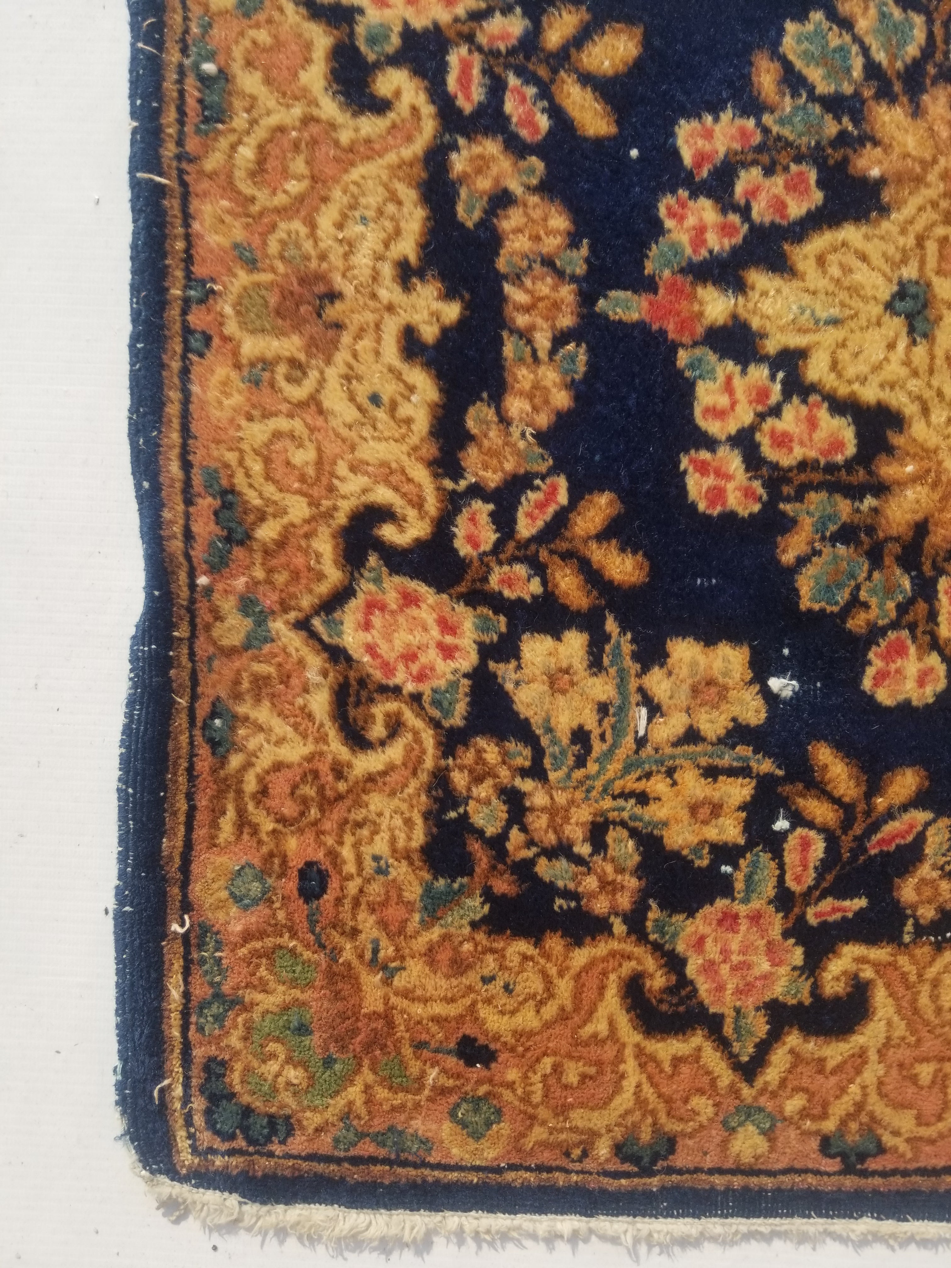 Vintage Traditional Handmade Oriental Wool Multicolor Rug 61x60cm