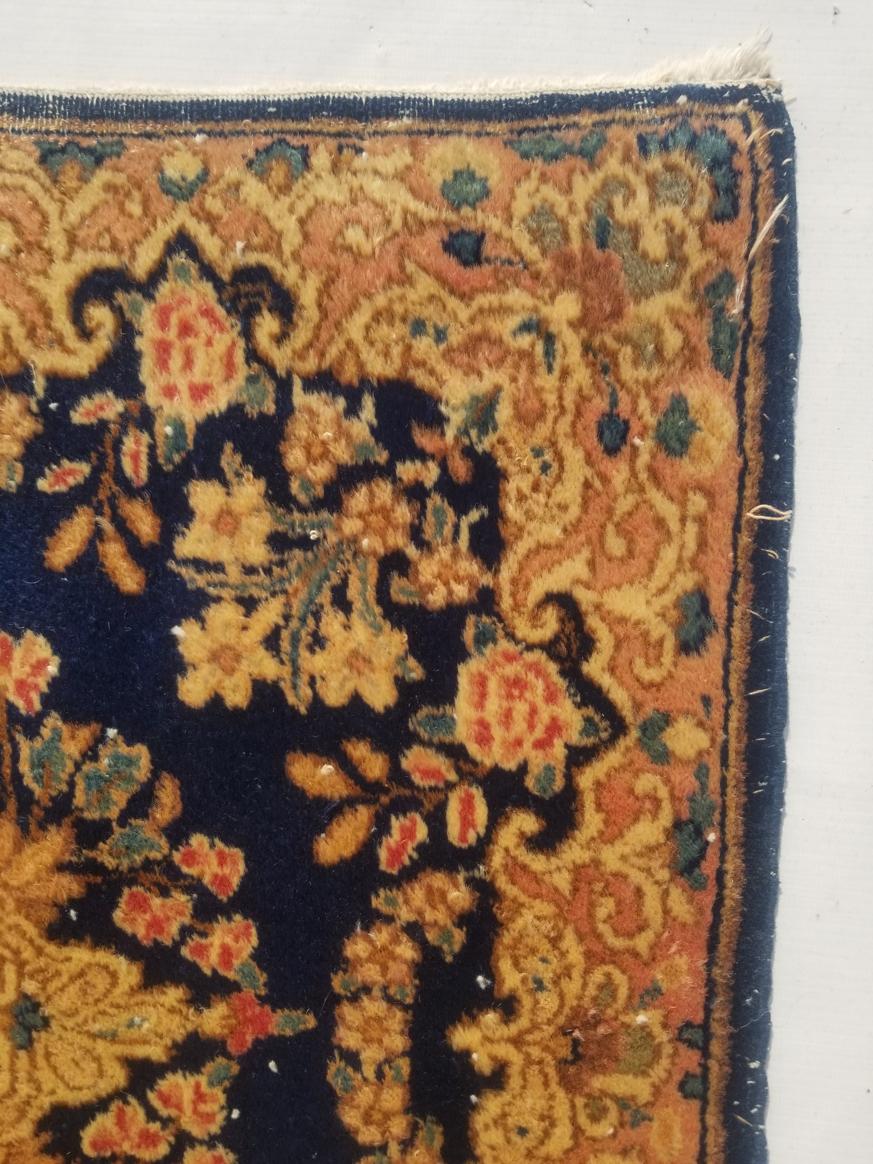Vintage Traditional Handmade Oriental Wool Multicolor Rug 61x60cm